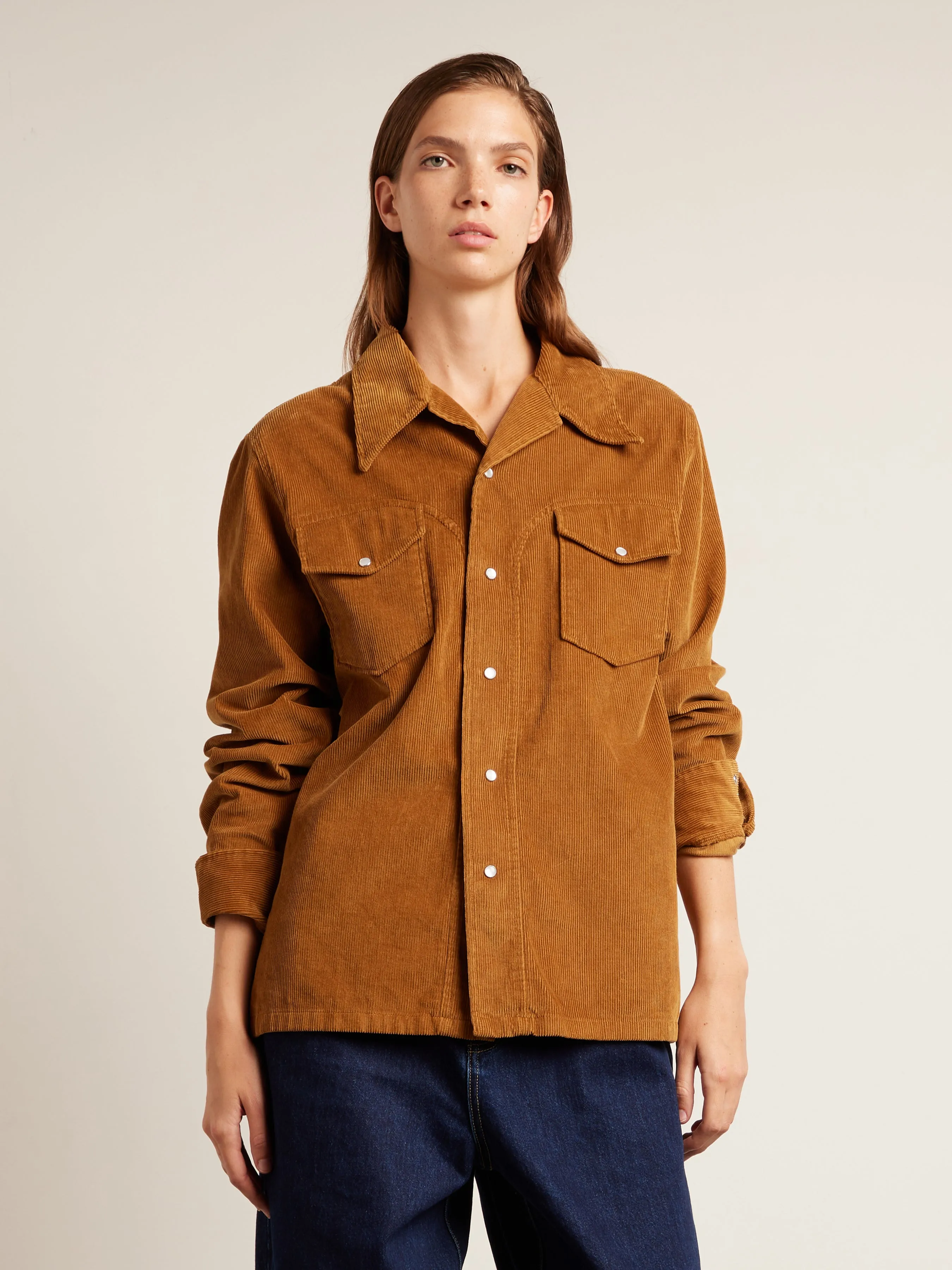 Montwood Archive Cord Overshirt In Rich Tobacco sold by Farah product image thumbnail 5
