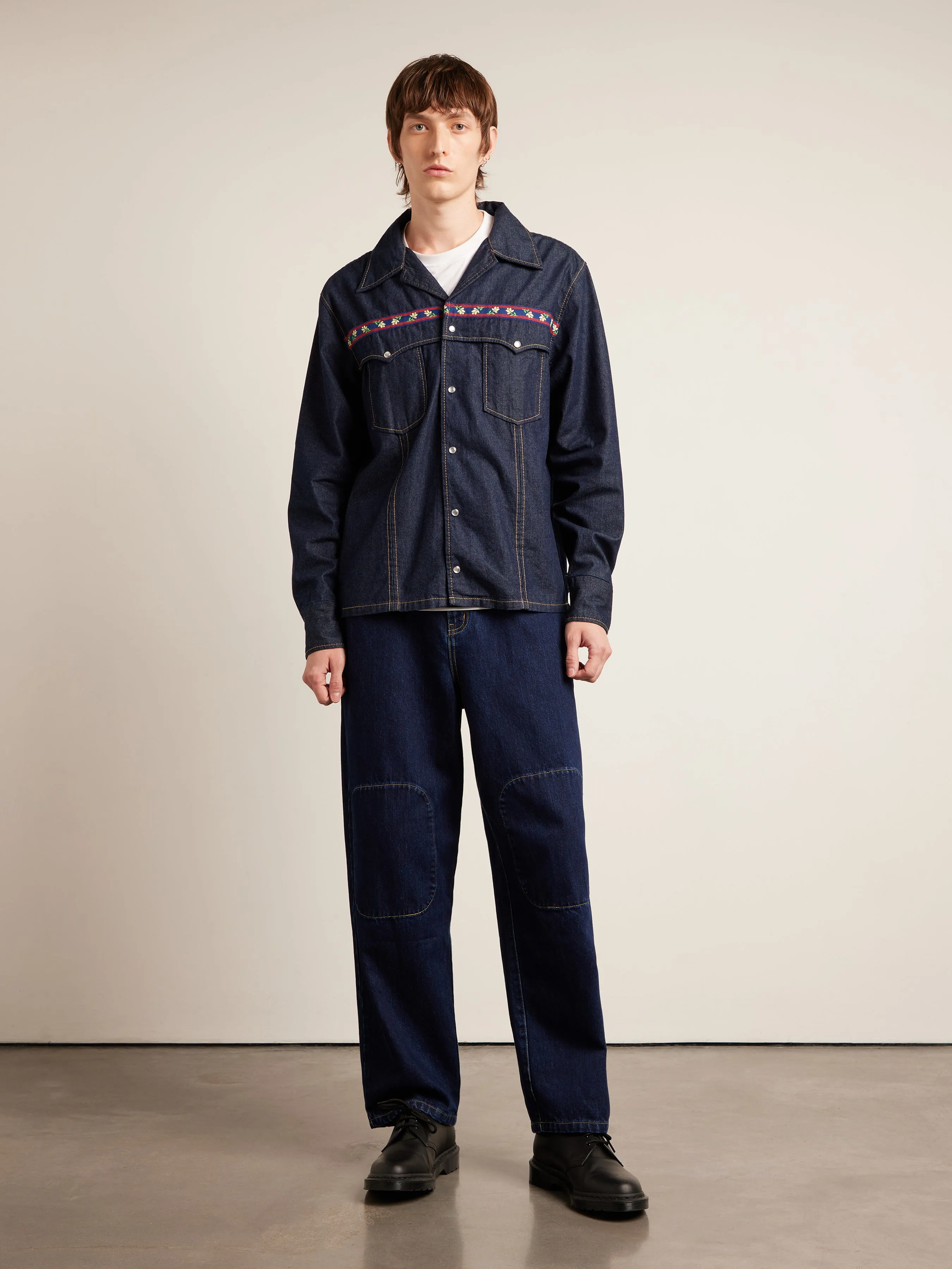 Isidro Archive Denim Shirt In Mid Denim sold by Farah product image thumbnail 2