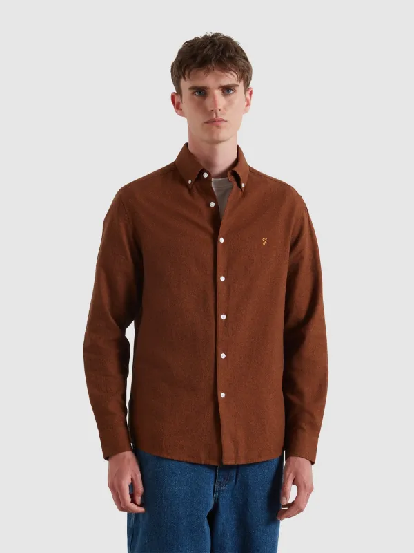 Ali Shirt In Burnt Ochre sold by Farah