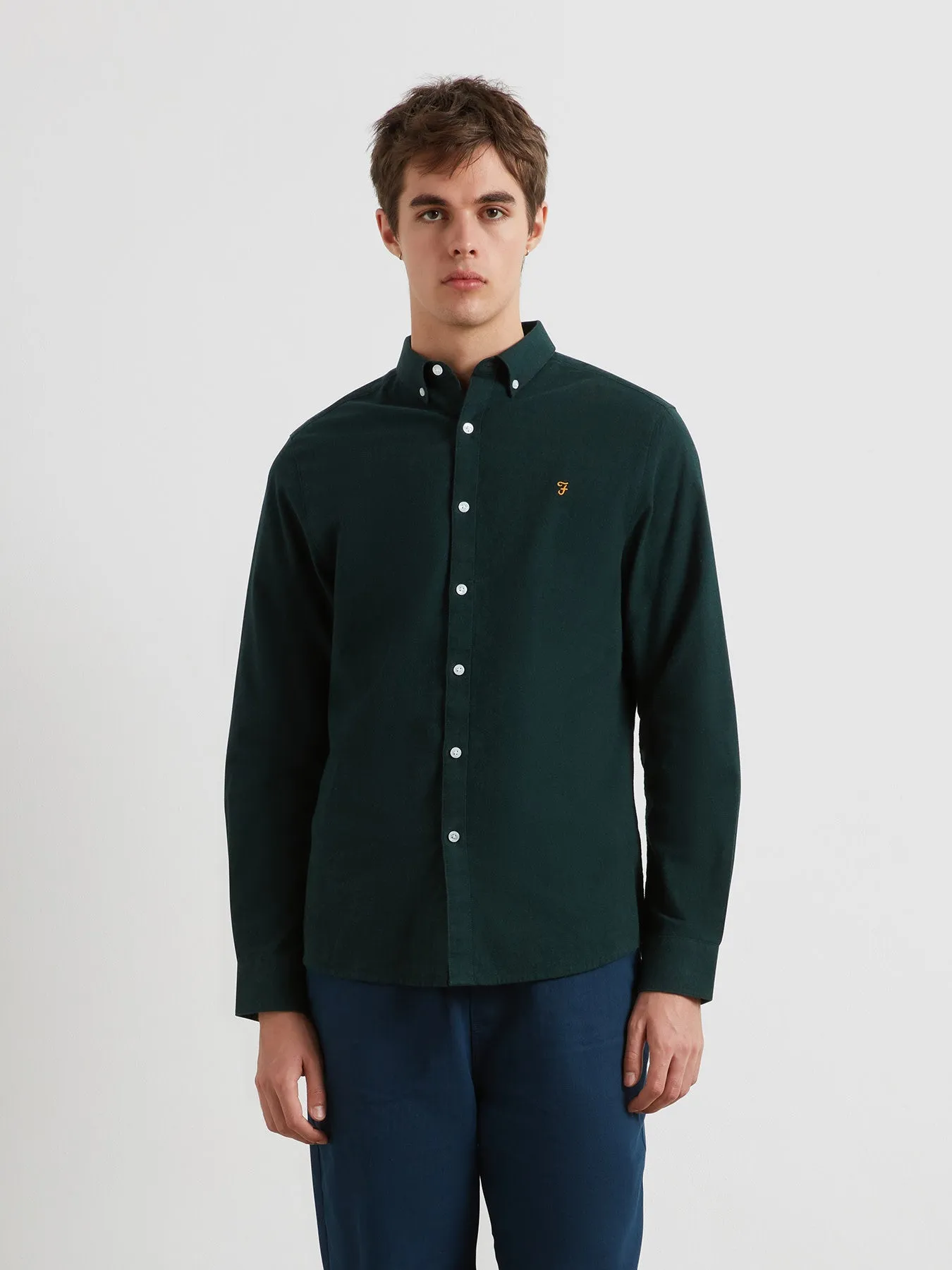 Steen Casual Fit Shirt In Woodland Pine Marl sold by Farah