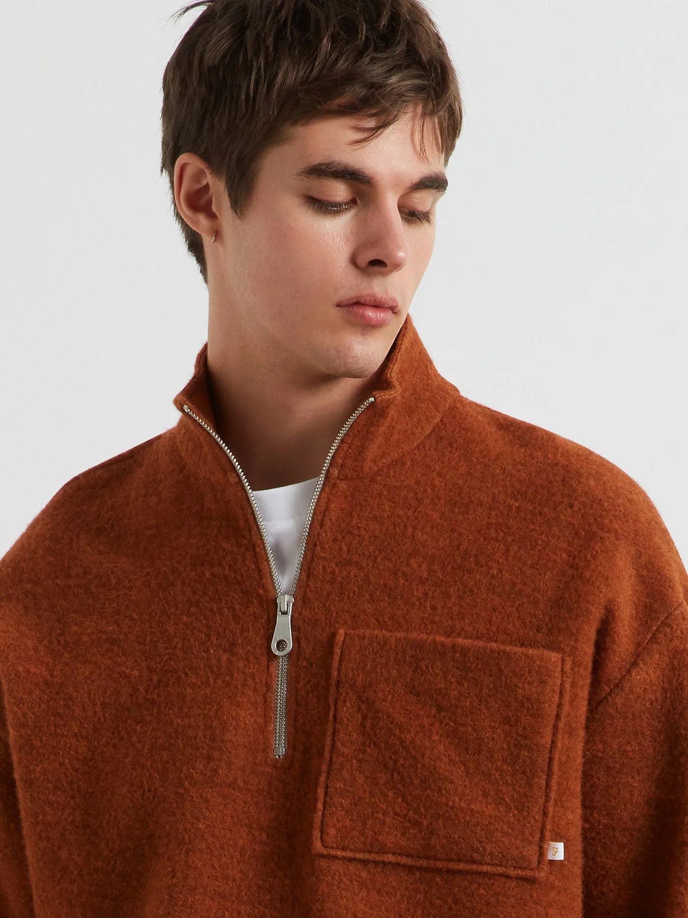 Boxdale Quarter Zip Sweatshirt In Russet sold by Farah product image thumbnail 4