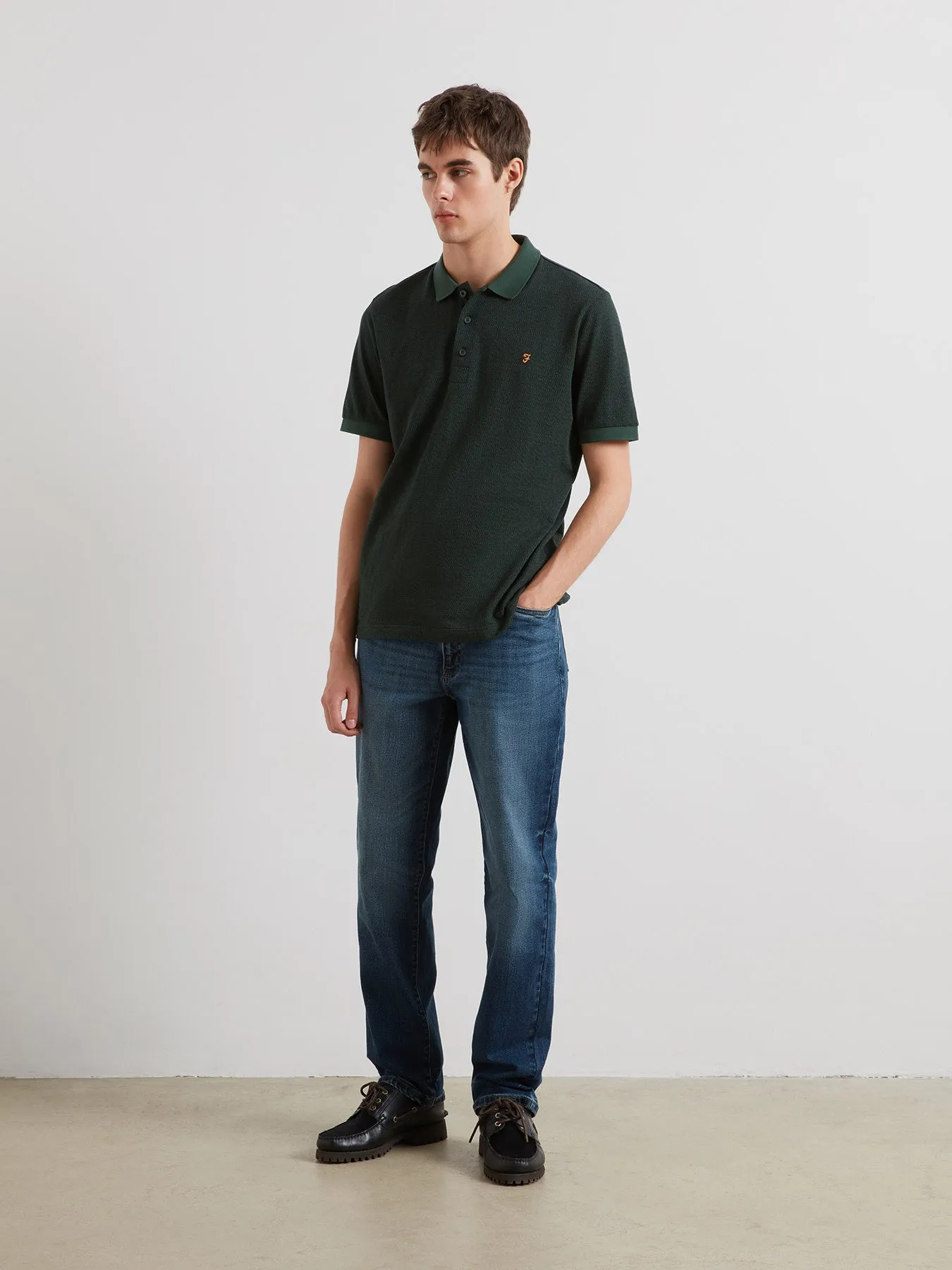 Sefton Jacquard Polo Shirt In Poplar Green sold by Farah product image thumbnail 2