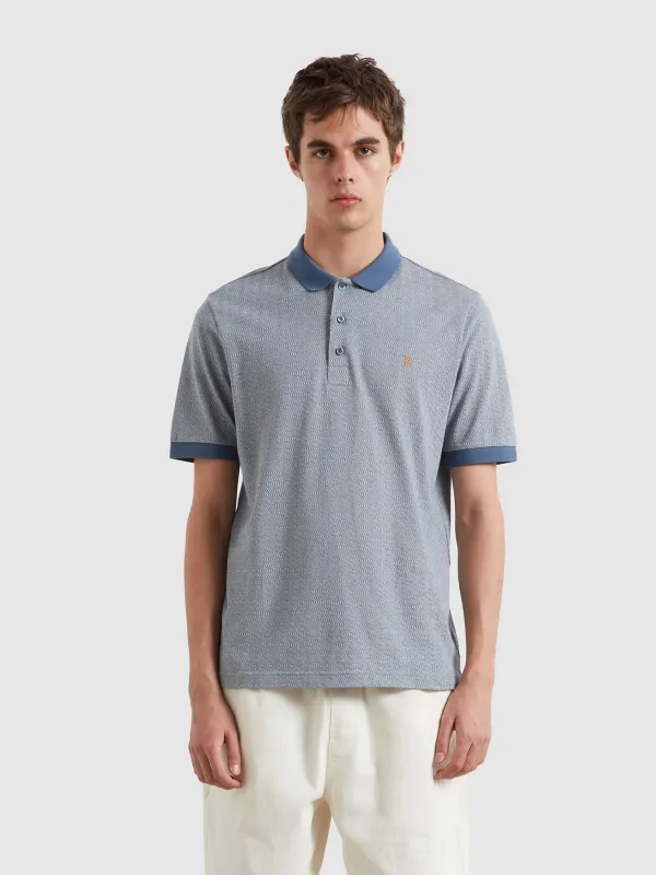 Sefton Jacquard Polo Shirt In River Bed sold by Farah