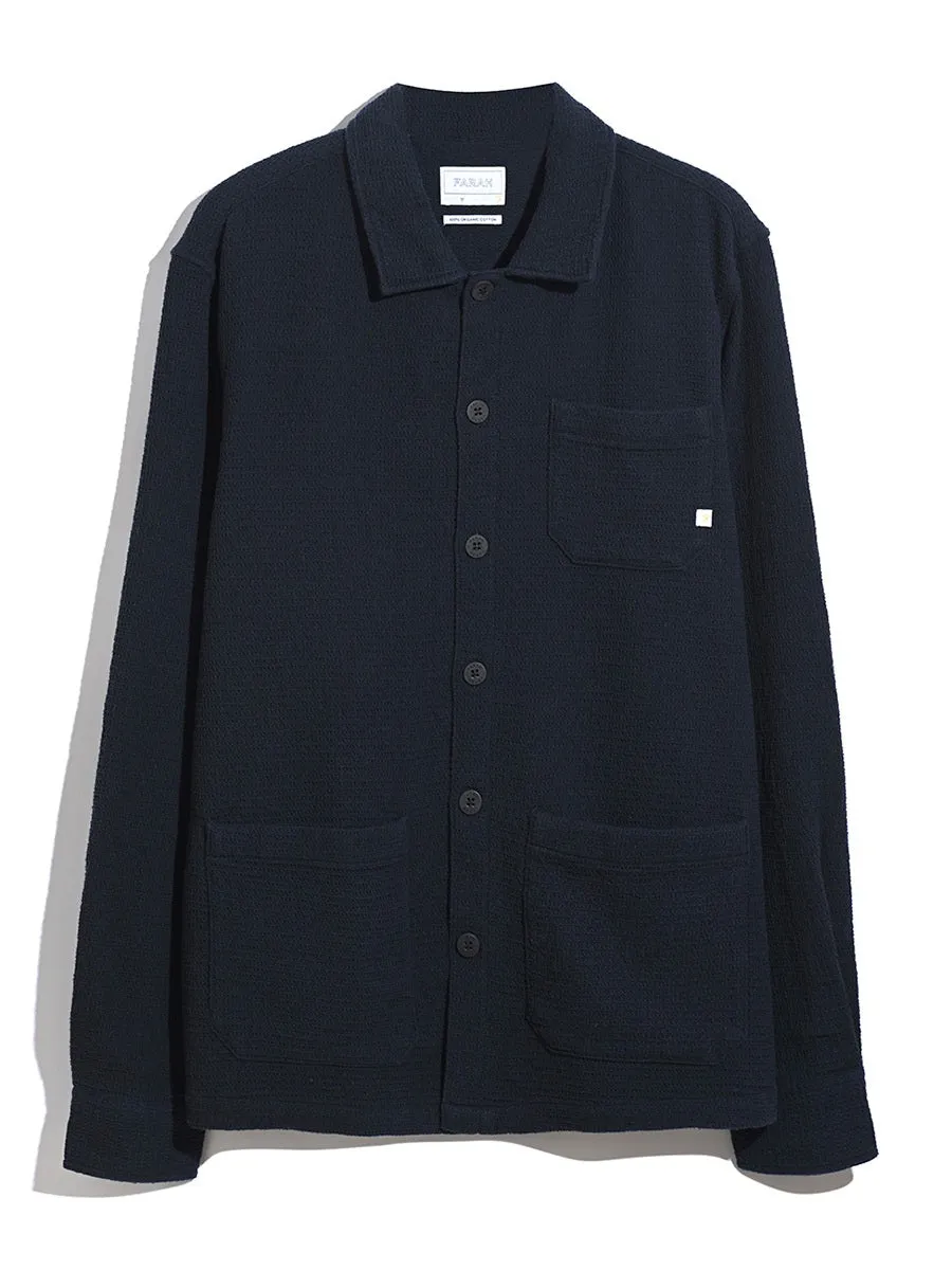 Castlefield Waffle Overshirt In True Navy sold by Farah product image thumbnail 5