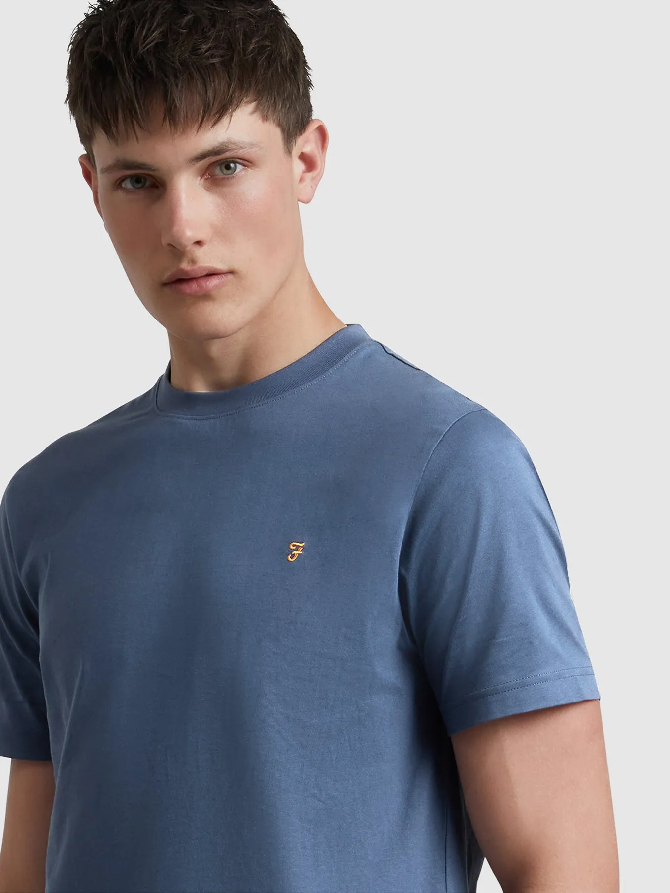 Danny Regular Fit Organic Cotton T-Shirt In River Bed sold by Farah product image thumbnail 4