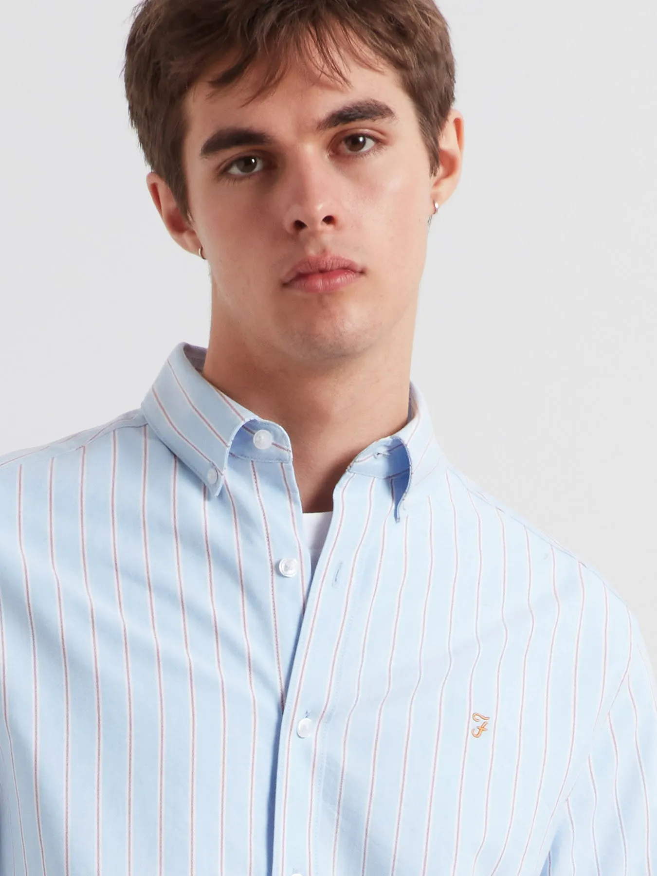 Timoney Striped Shirt In Sky Blue sold by Farah product image thumbnail 4