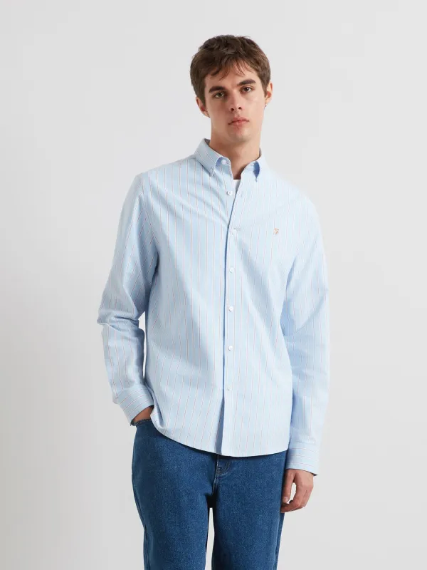 Timoney Striped Shirt In Sky Blue sold by Farah