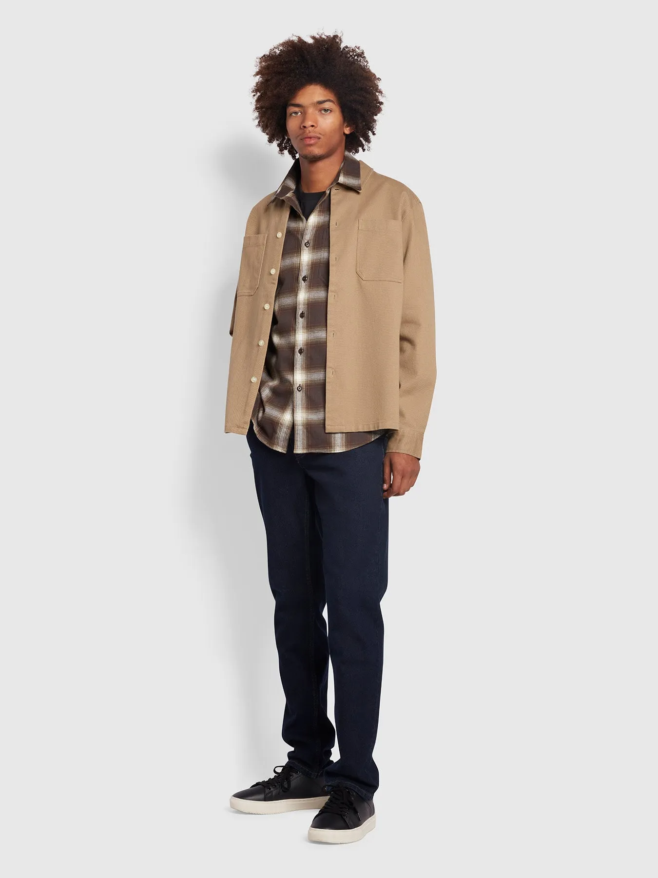 Gregory Casual Fit Organic Cotton Check Shirt In Washed Black sold by Farah product image thumbnail 2