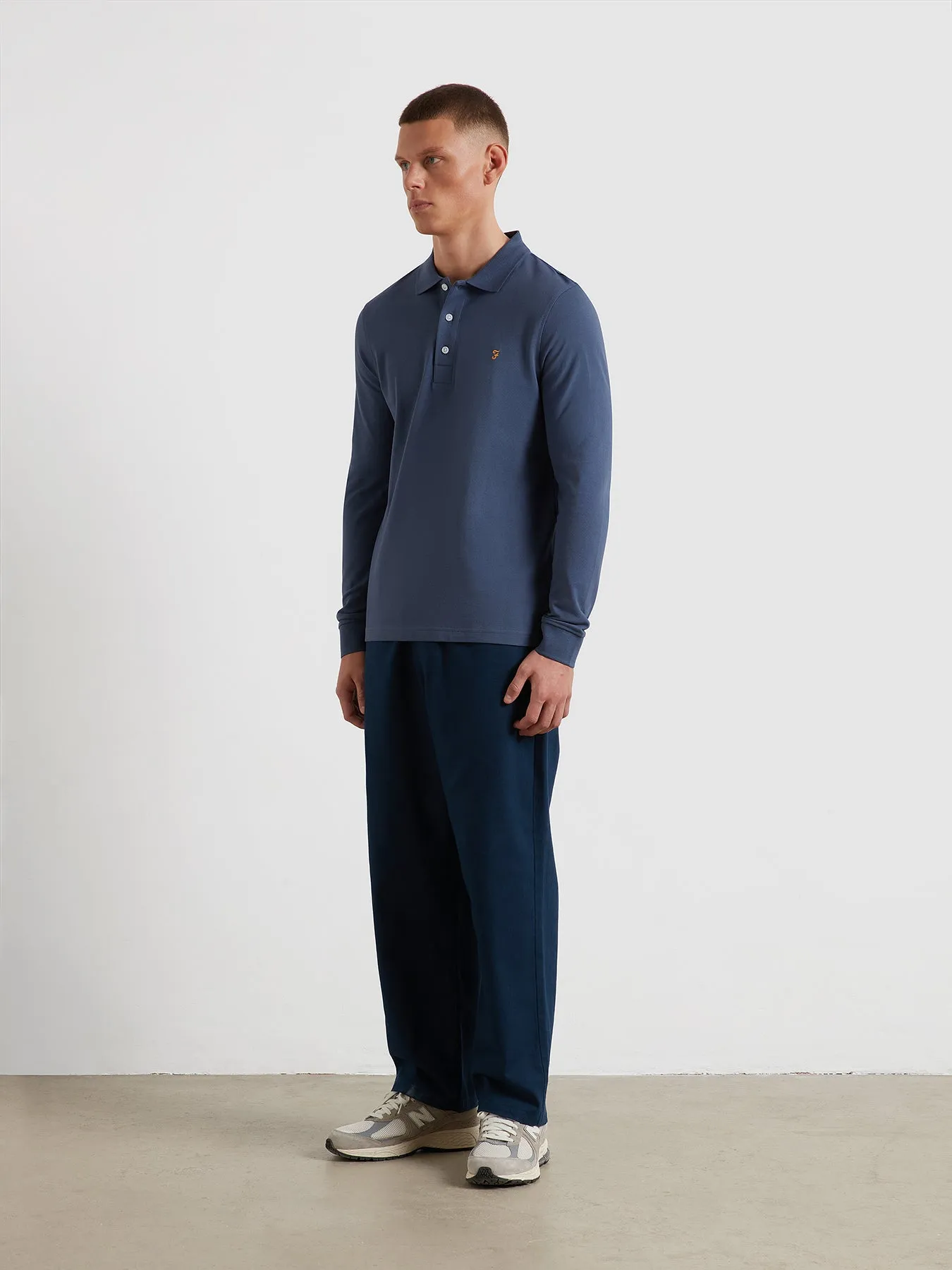 Blanes Long Sleeve Polo Shirt In River Bed sold by Farah product image thumbnail 2