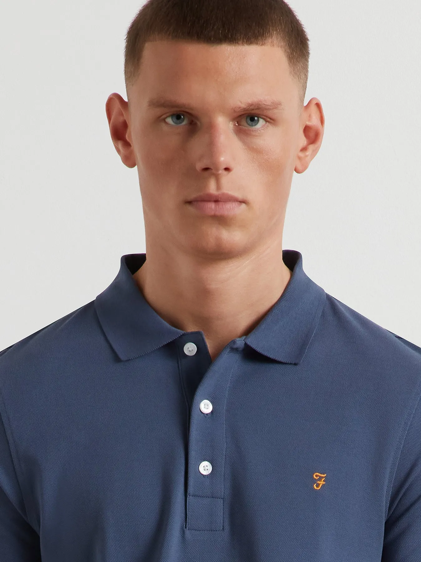 Blanes Long Sleeve Polo Shirt In River Bed sold by Farah product image thumbnail 4