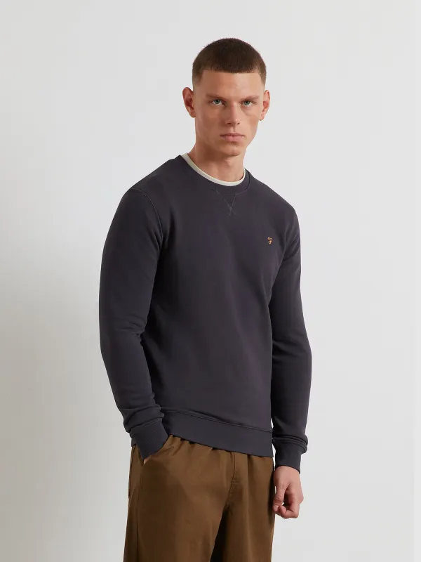 Tim Organic Cotton Crew Neck Sweatshirt In Submarine Grey sold by Farah