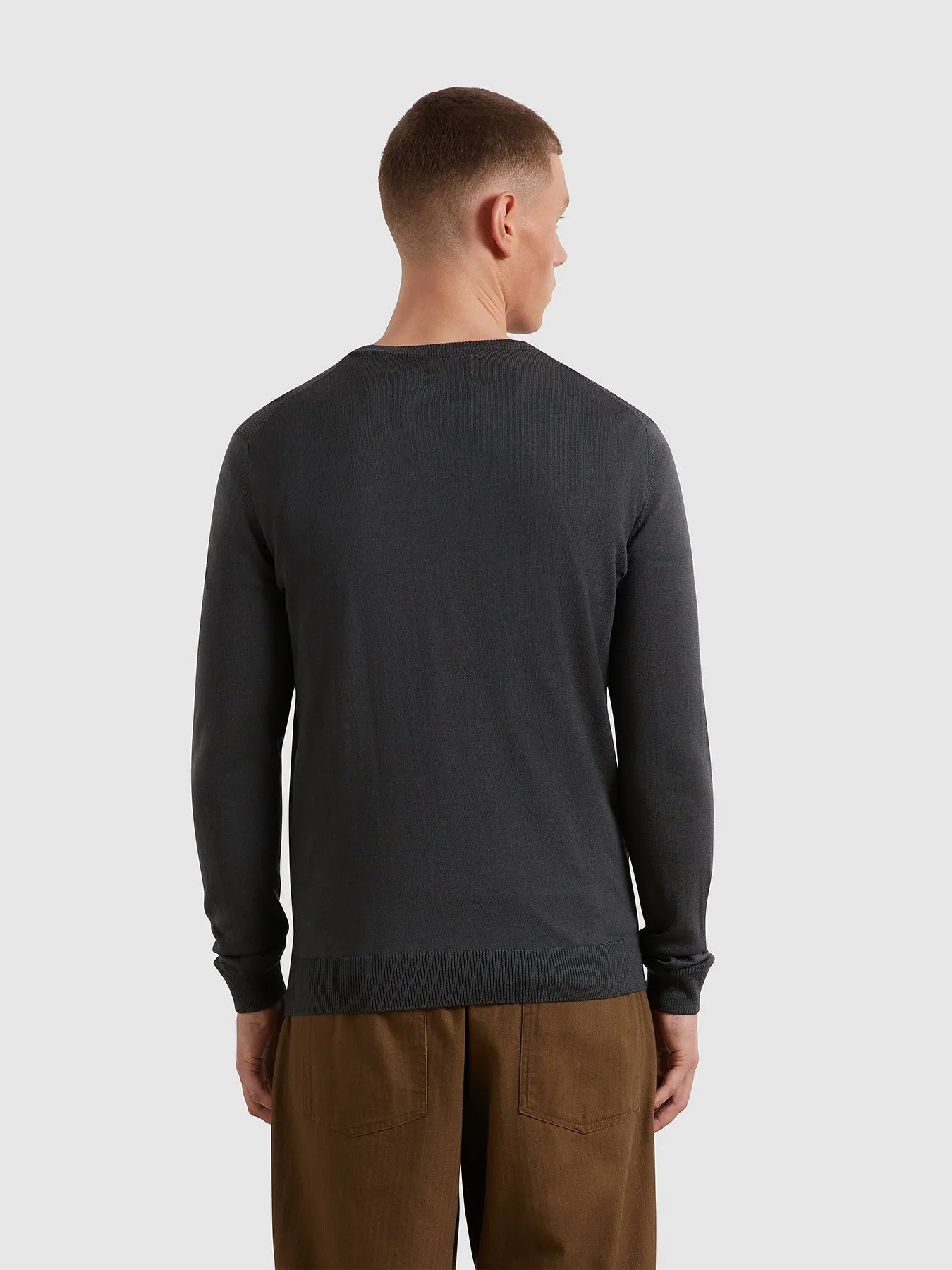 Mullen Merino Wool Sweater In Submarine Grey sold by Farah product image thumbnail 3