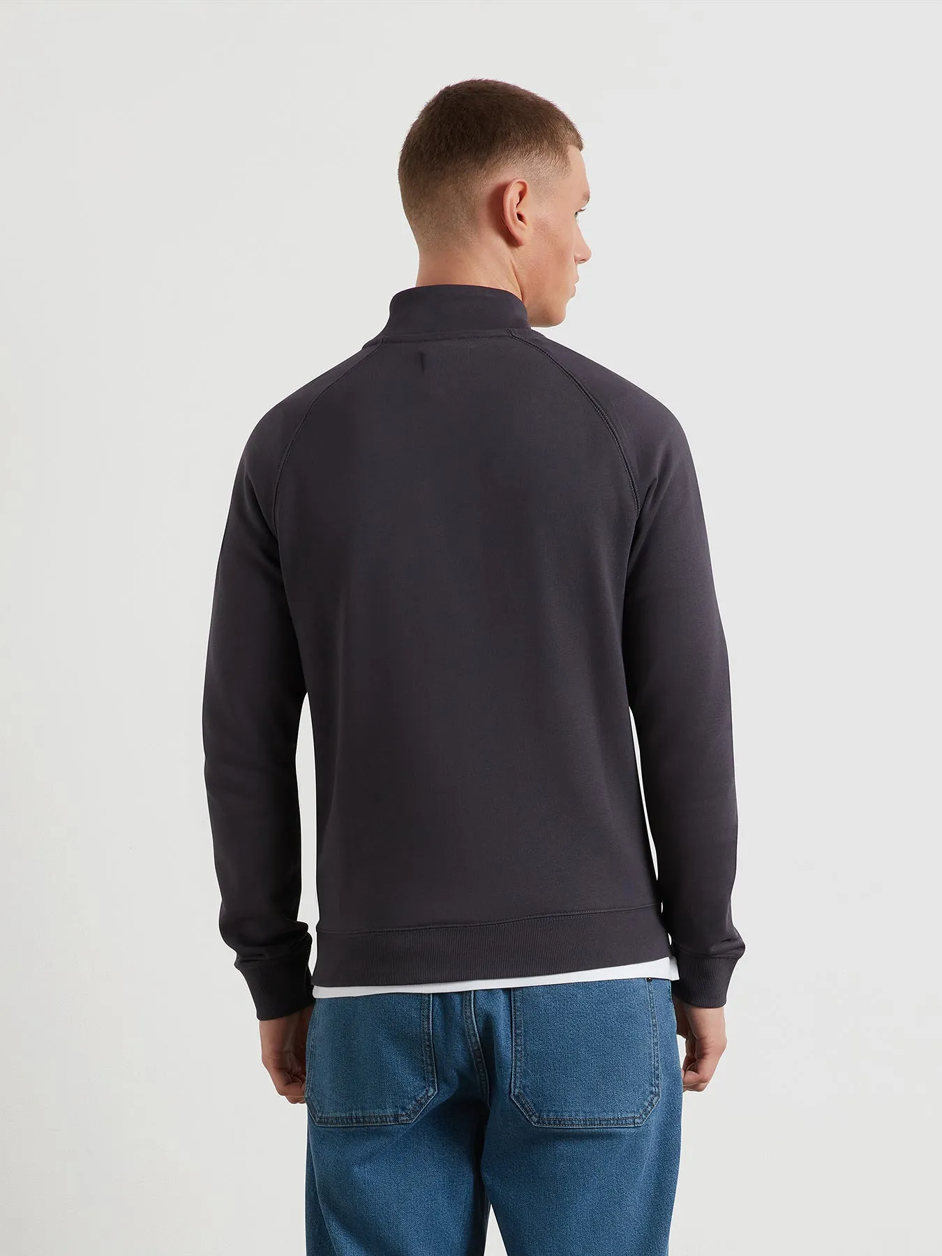 Jim Organic Cotton Quarter Zip Sweatshirt In Submarine Grey sold by Farah product image thumbnail 3