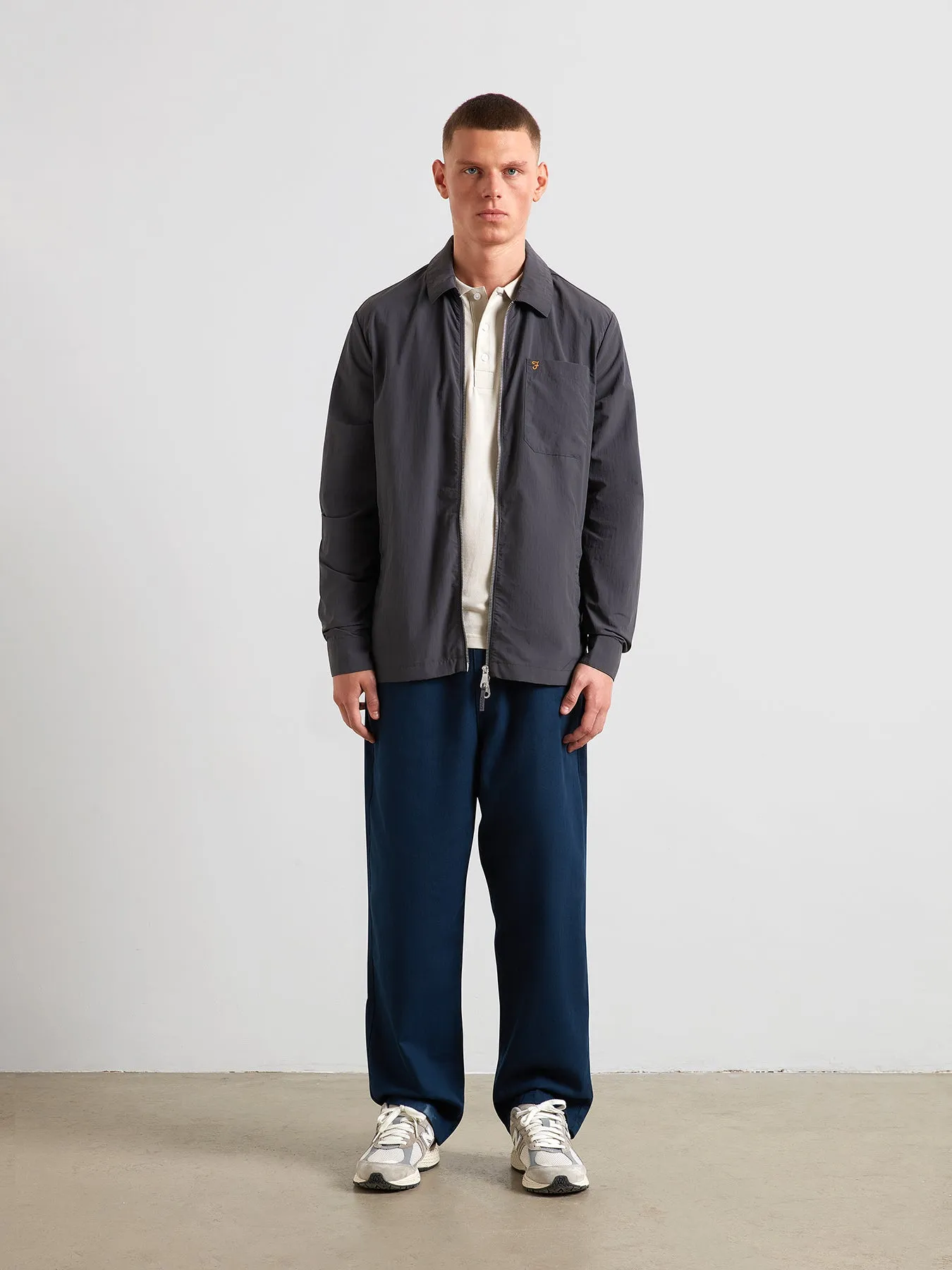 Blanes Long Sleeve Polo Shirt In White Smoke sold by Farah product image thumbnail 2