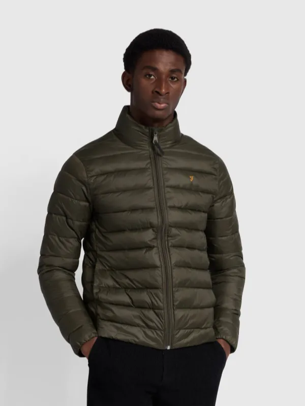 Joel Wadded Jacket In Evergreen sold by Farah