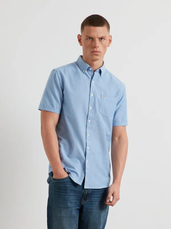 Boxworth Short Sleeve Shirt In Regatta Blue made by Farah