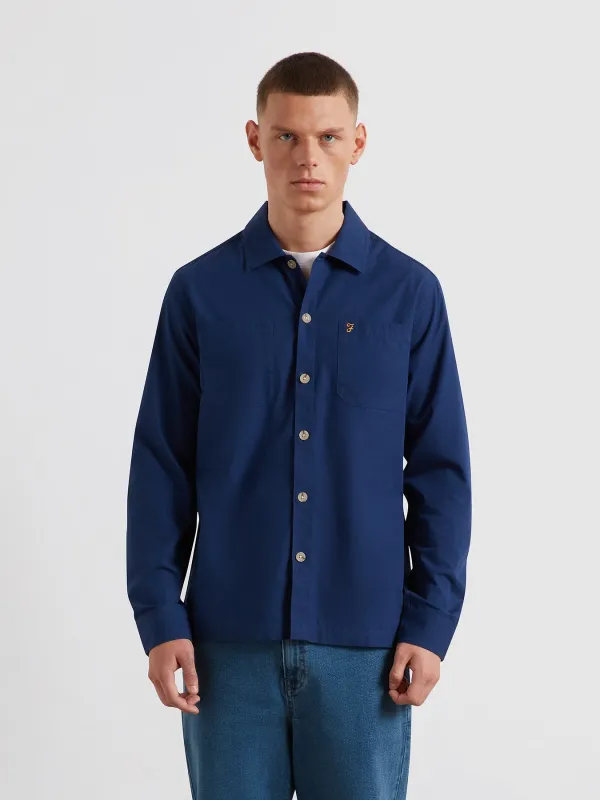 Ramsey Lightweight Overshirt In Midnight Blue sold by Farah