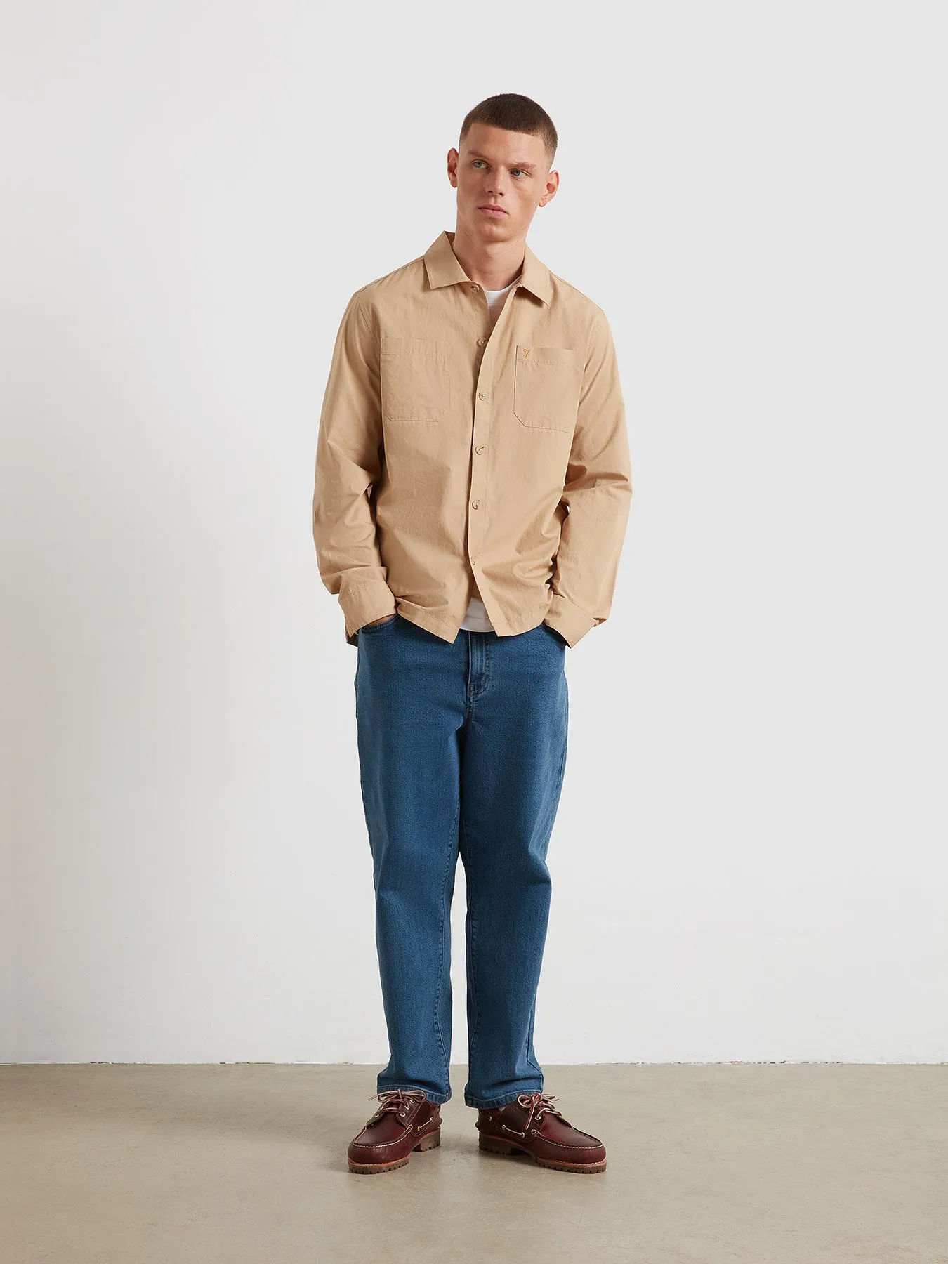 Ramsey Lightweight Overshirt In Light Sand sold by Farah product image thumbnail 2