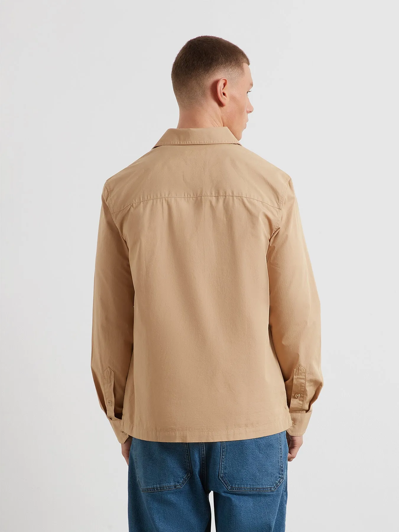 Ramsey Lightweight Overshirt In Light Sand sold by Farah product image thumbnail 3