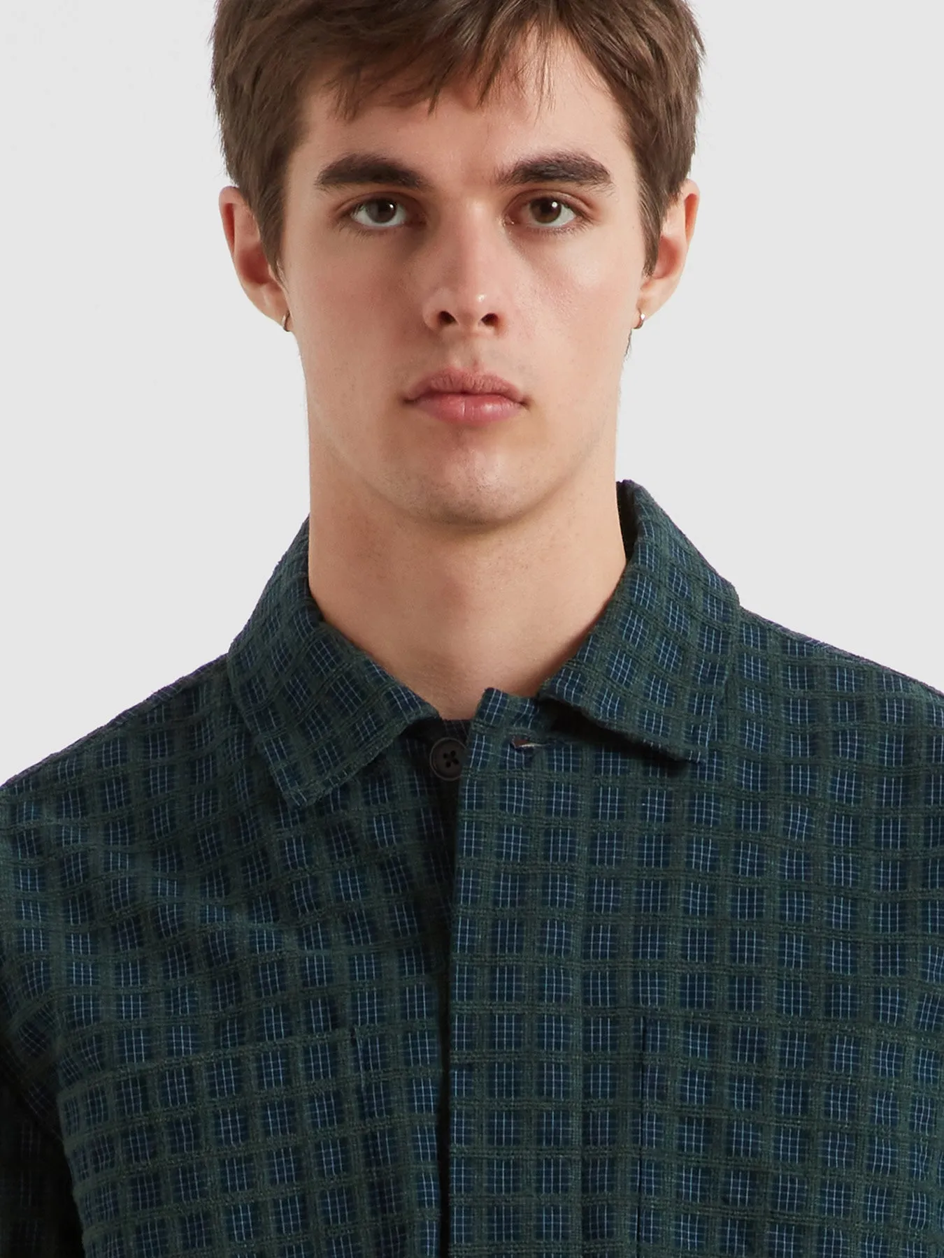 Photie Check Overshirt In Poplar Green sold by Farah product image thumbnail 4