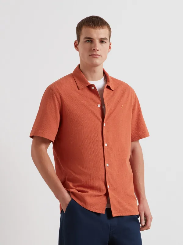 Kirby Short Sleeve Shirt In Coral Reef sold by Farah