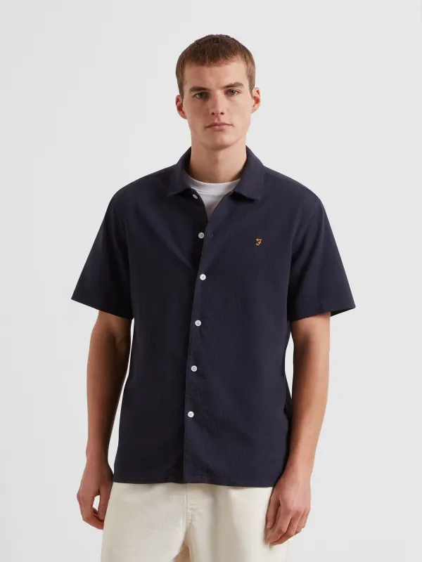 Kirby Short Sleeve Shirt In True Navy sold by Farah