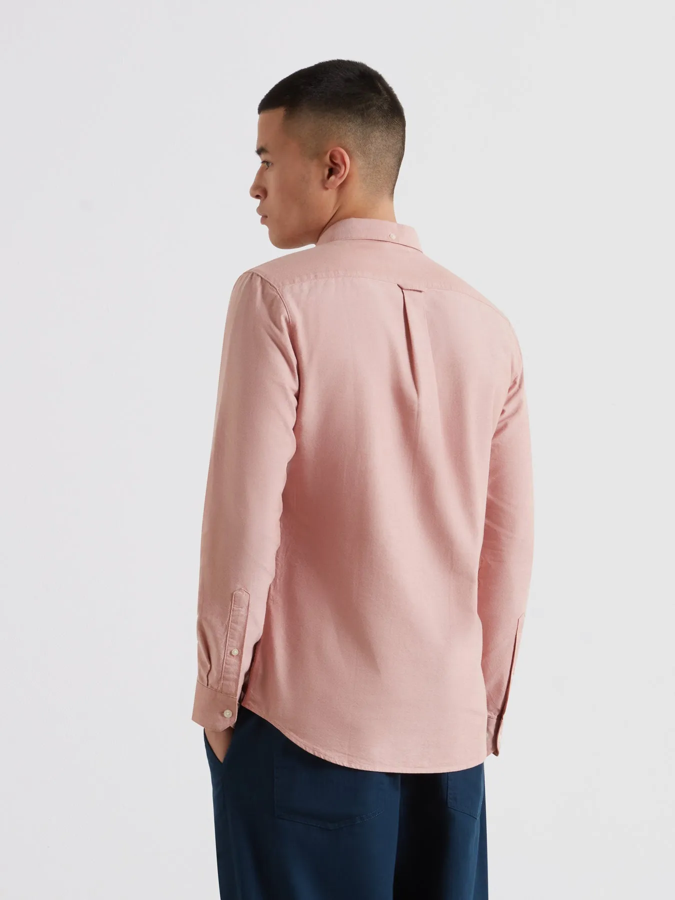 Brewer Slim Fit Organic Cotton Oxford Shirt In Coral Reef sold by Farah product image thumbnail 3