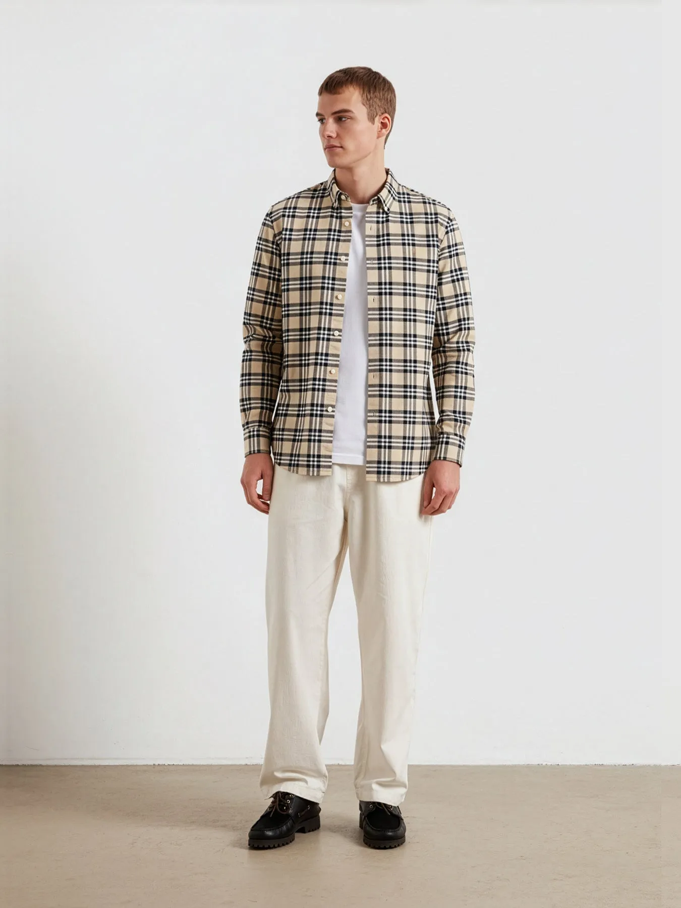 Brewer Check Oxford Shirt In Birch Grey sold by Farah product image thumbnail 2
