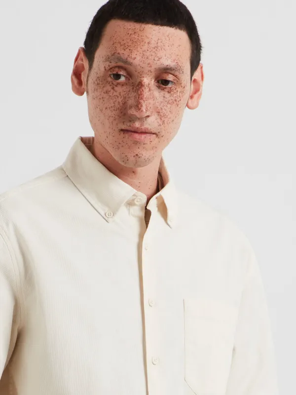 Netherton Bedford Cord Shirt In Ecru made by Farah