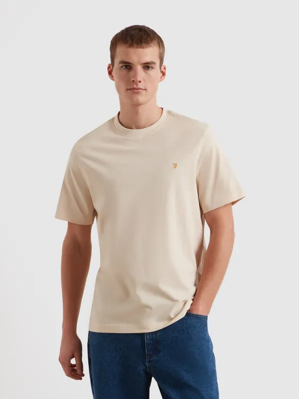 Danny Regular Fit Organic Cotton T-Shirt In Birch Grey Marl made by Farah
