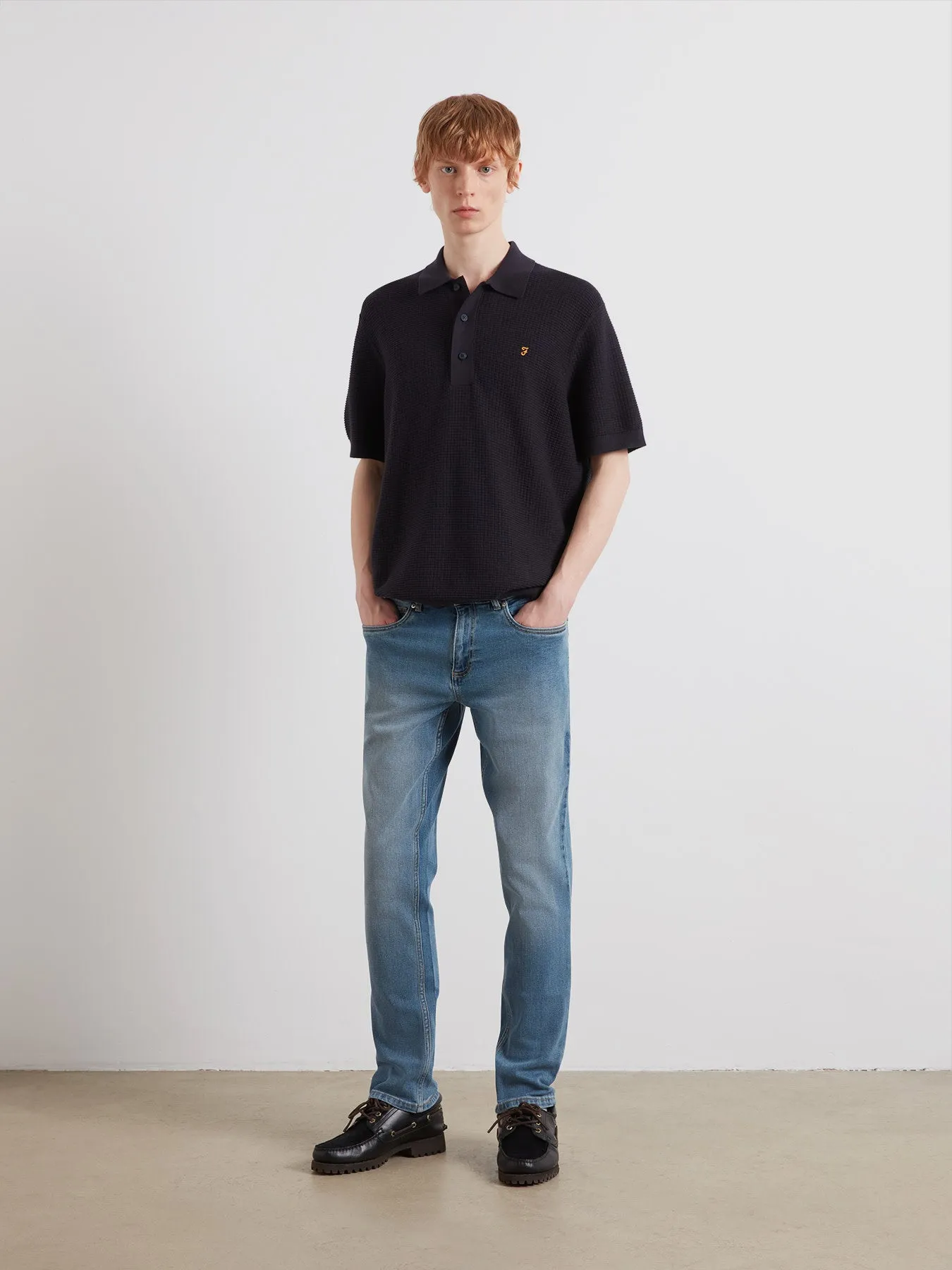 Thornley Knitted Polo Shirt In True Navy sold by Farah product image thumbnail 2