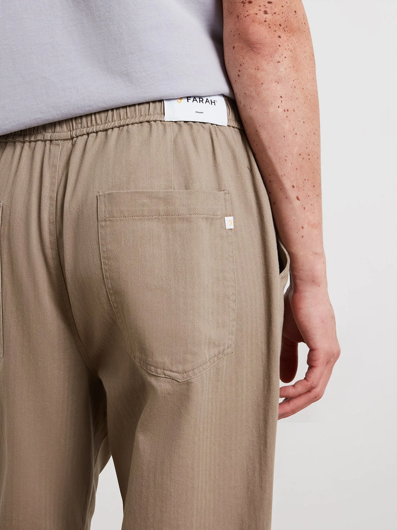 Greenport Loose Fit Herringbone Trousers In Ashen Taupe sold by Farah product image thumbnail 4