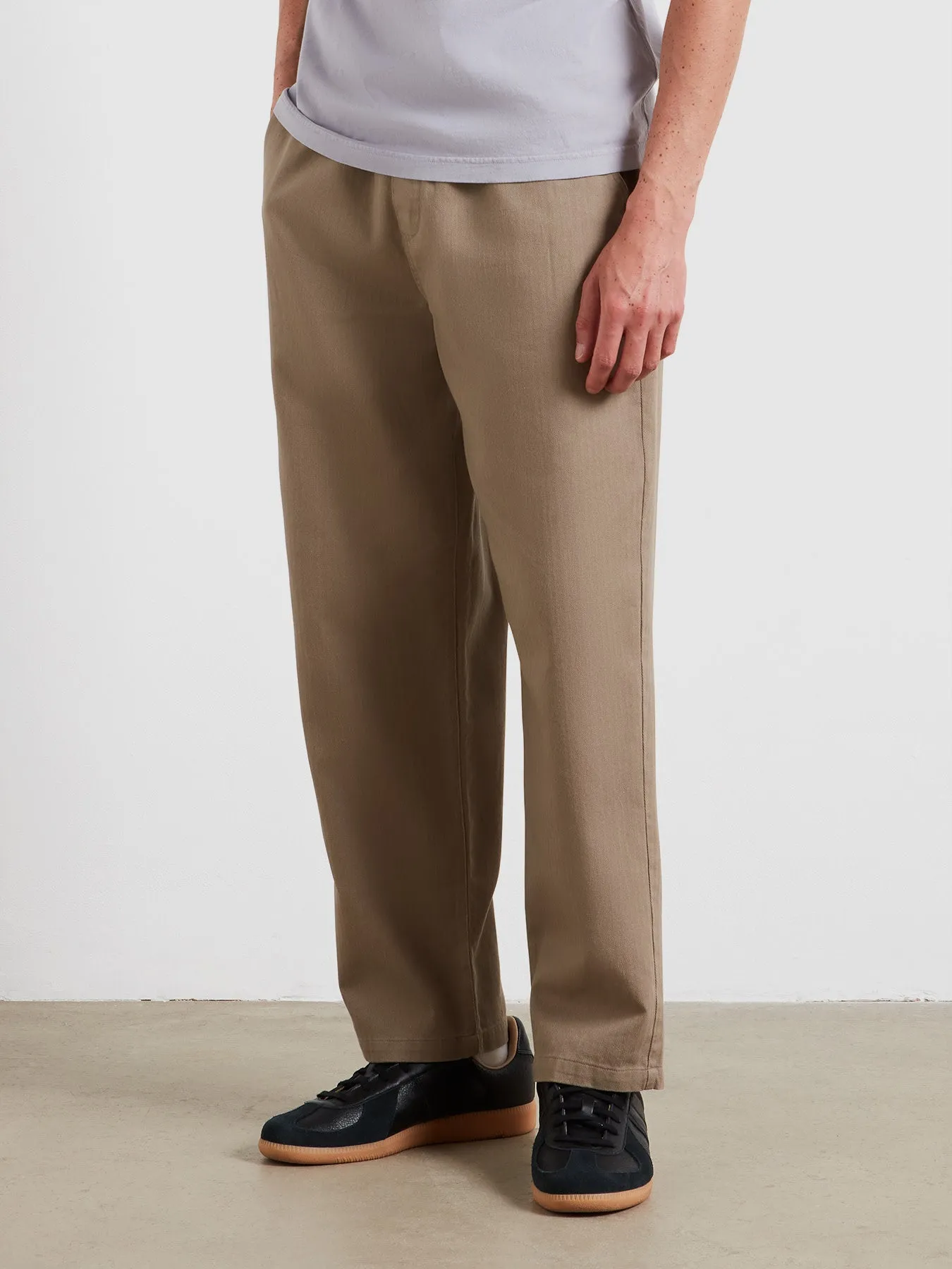 Greenport Loose Fit Herringbone Trousers In Ashen Taupe sold by Farah product image thumbnail 2
