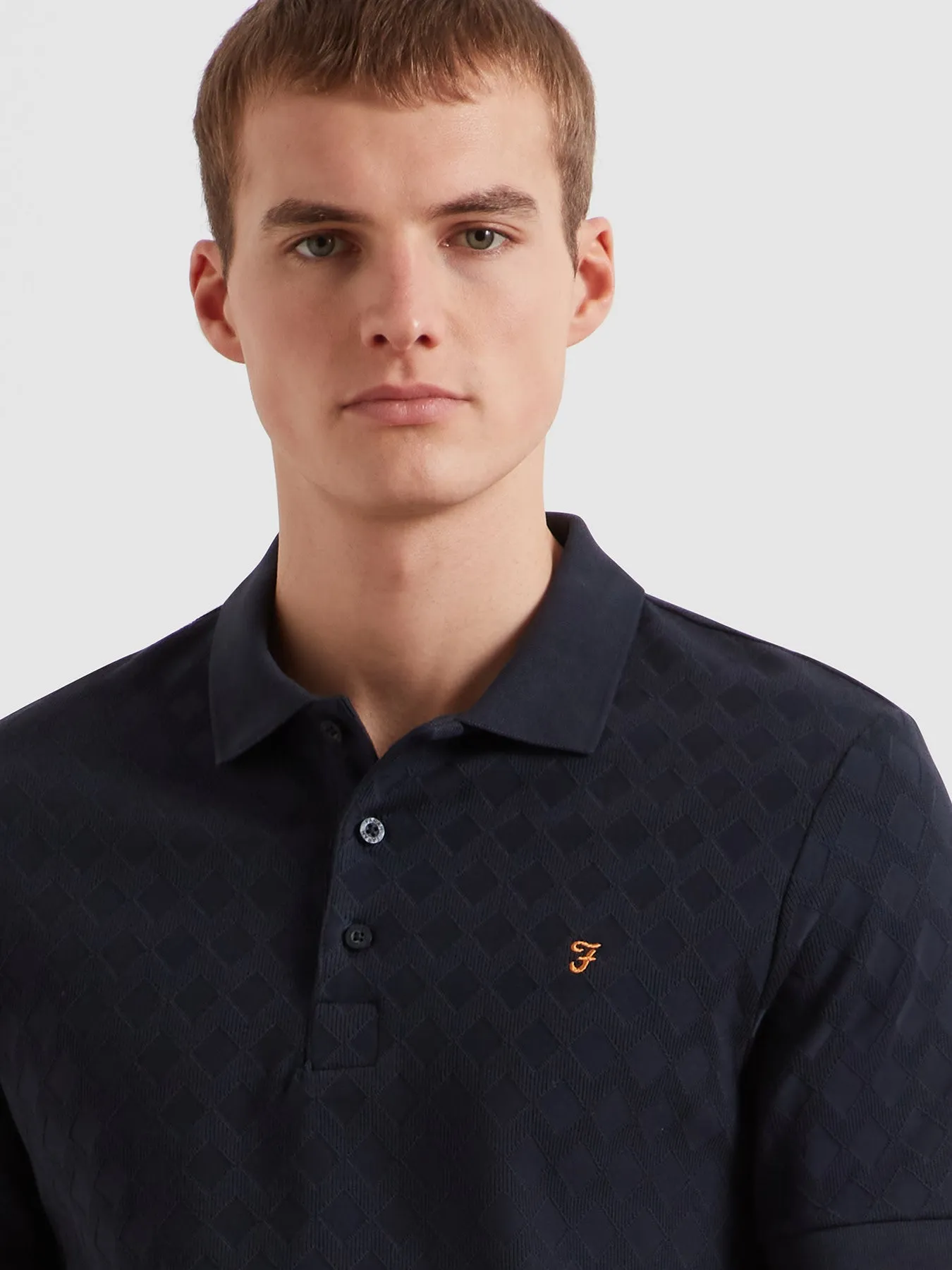 Horace Jacquard Polo Shirt In True Navy sold by Farah product image thumbnail 4