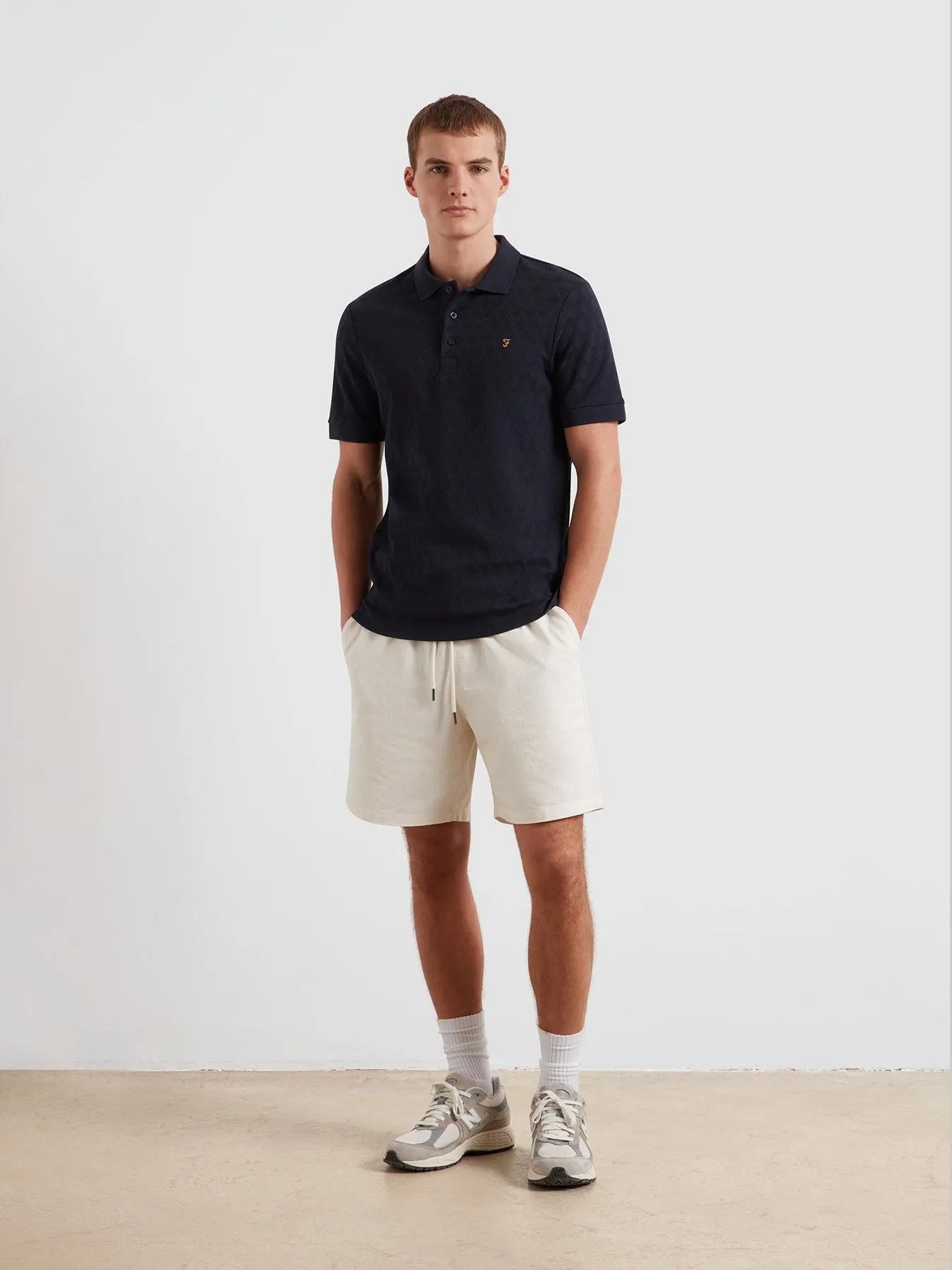 Horace Jacquard Polo Shirt In True Navy sold by Farah product image thumbnail 2