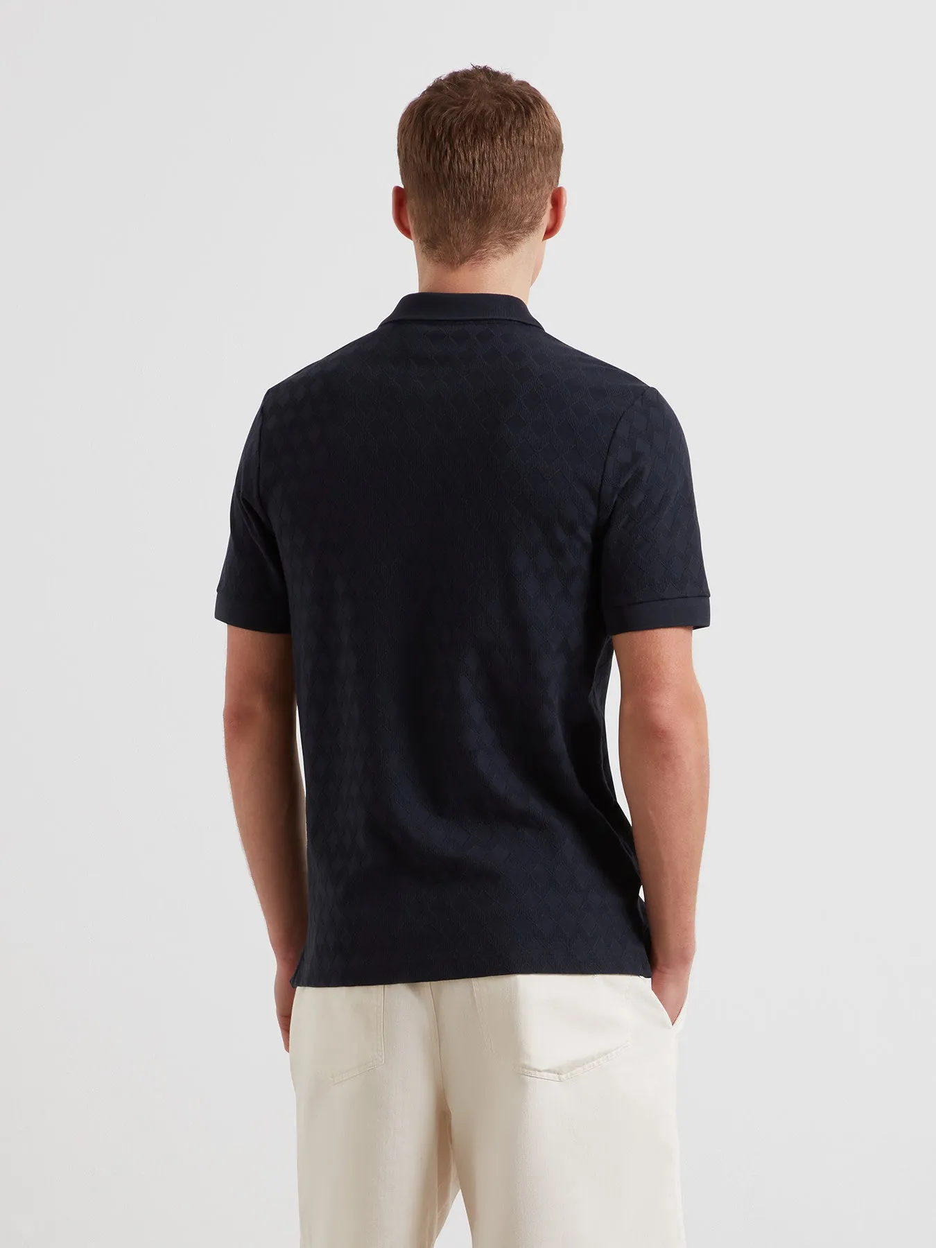 Horace Jacquard Polo Shirt In True Navy sold by Farah product image thumbnail 3