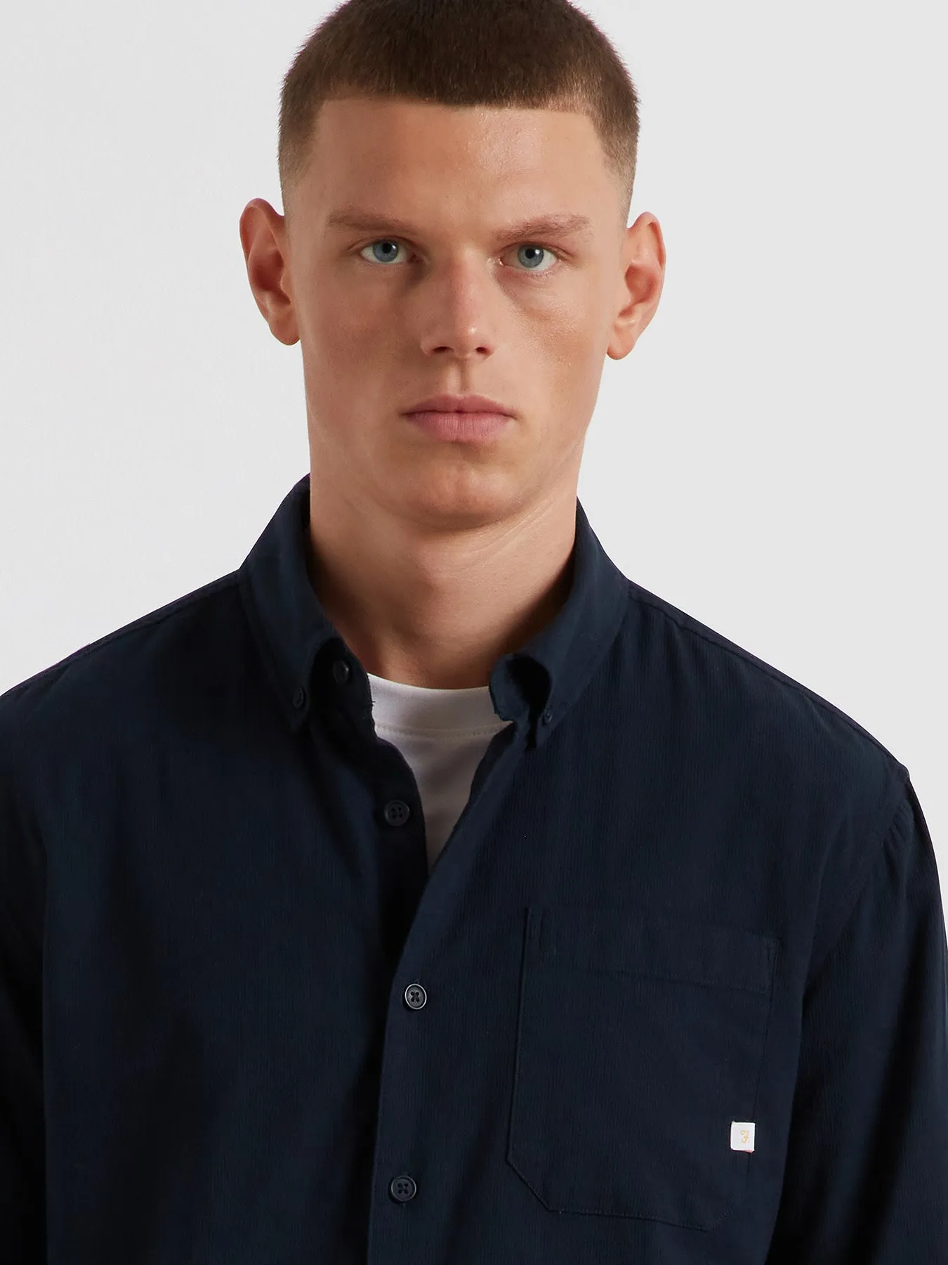 Netherton Bedford Cord Shirt In True Navy sold by Farah product image thumbnail 4