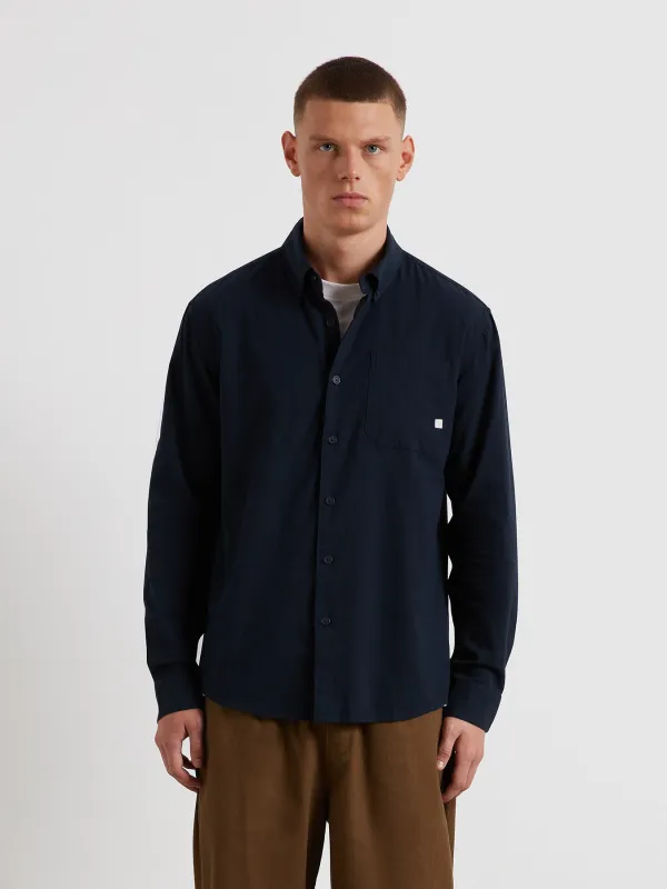 Netherton Bedford Cord Shirt In True Navy made by Farah