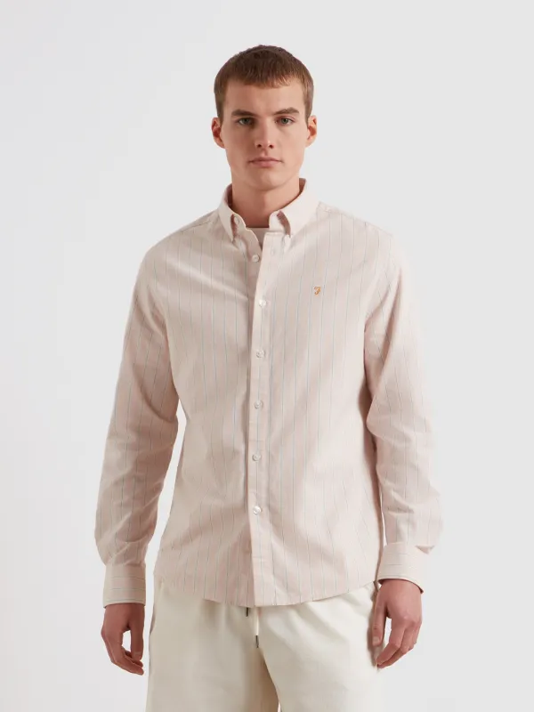 Steen Striped Shirt In Floral Pink Marl sold by Farah