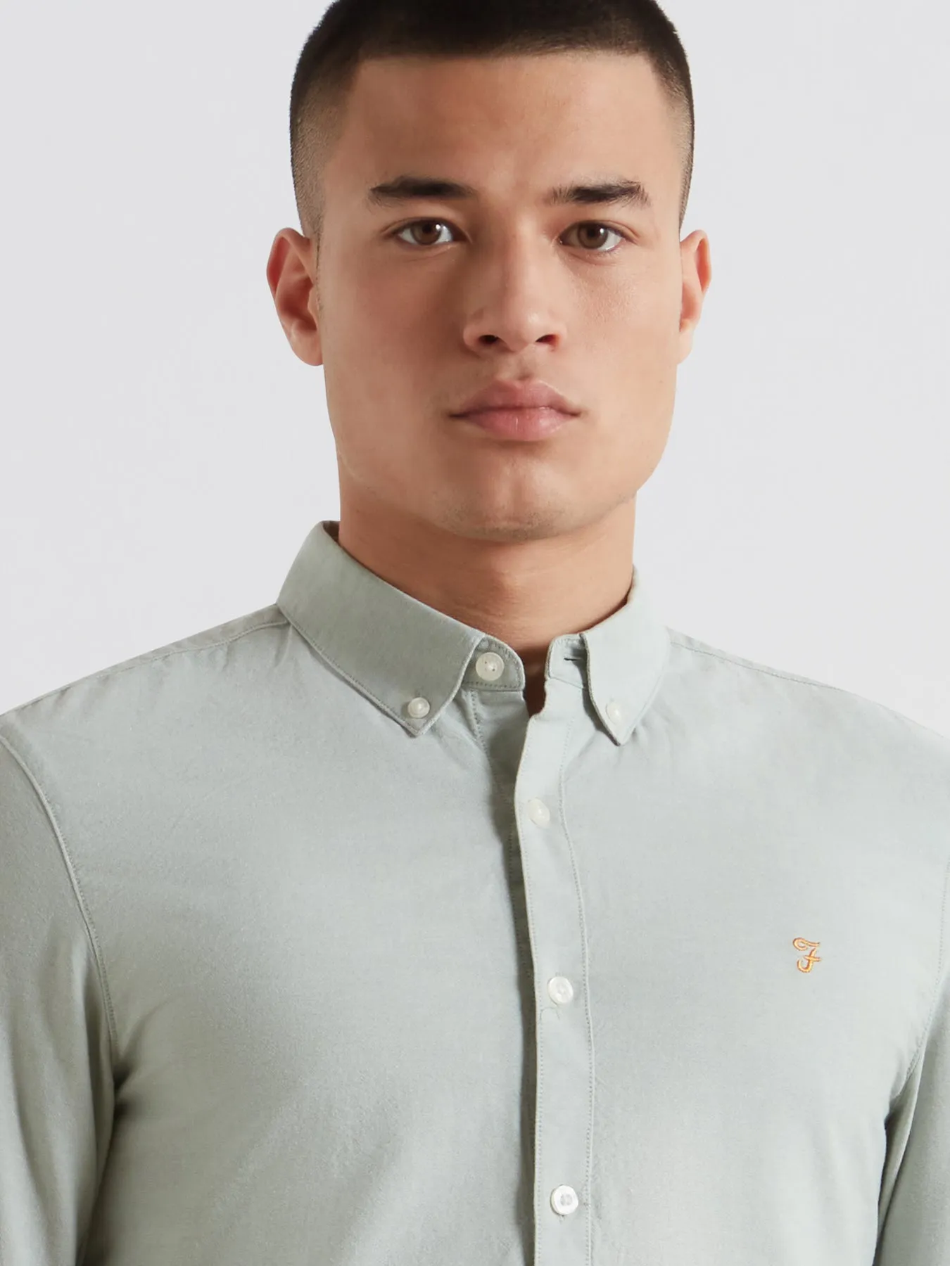 Brewer Slim Fit Organic Cotton Oxford Shirt In Farah Jade sold by Farah product image thumbnail 4