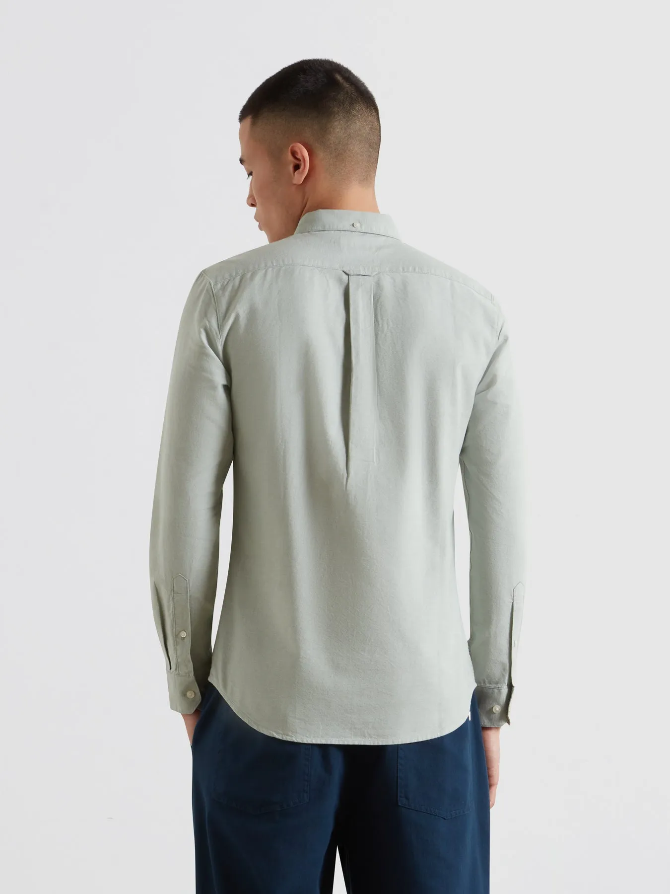 Brewer Slim Fit Organic Cotton Oxford Shirt In Farah Jade sold by Farah product image thumbnail 3