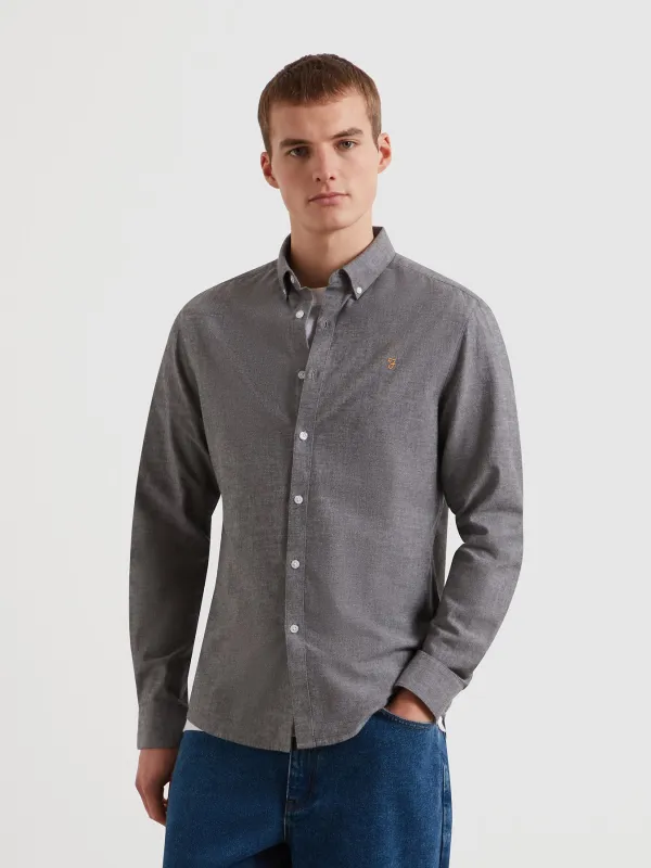 Steen Casual Fit Shirt In Mid Grey Marl sold by Farah