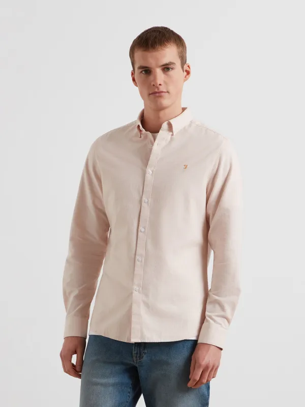 Steen Casual Fit Shirt In Floral Pink Marl made by Farah