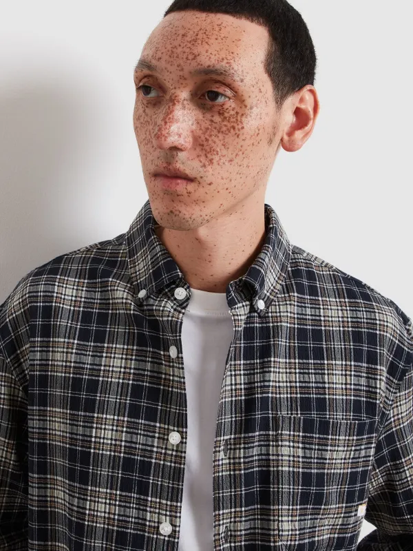 Sands Check Shirt In True Navy made by Farah