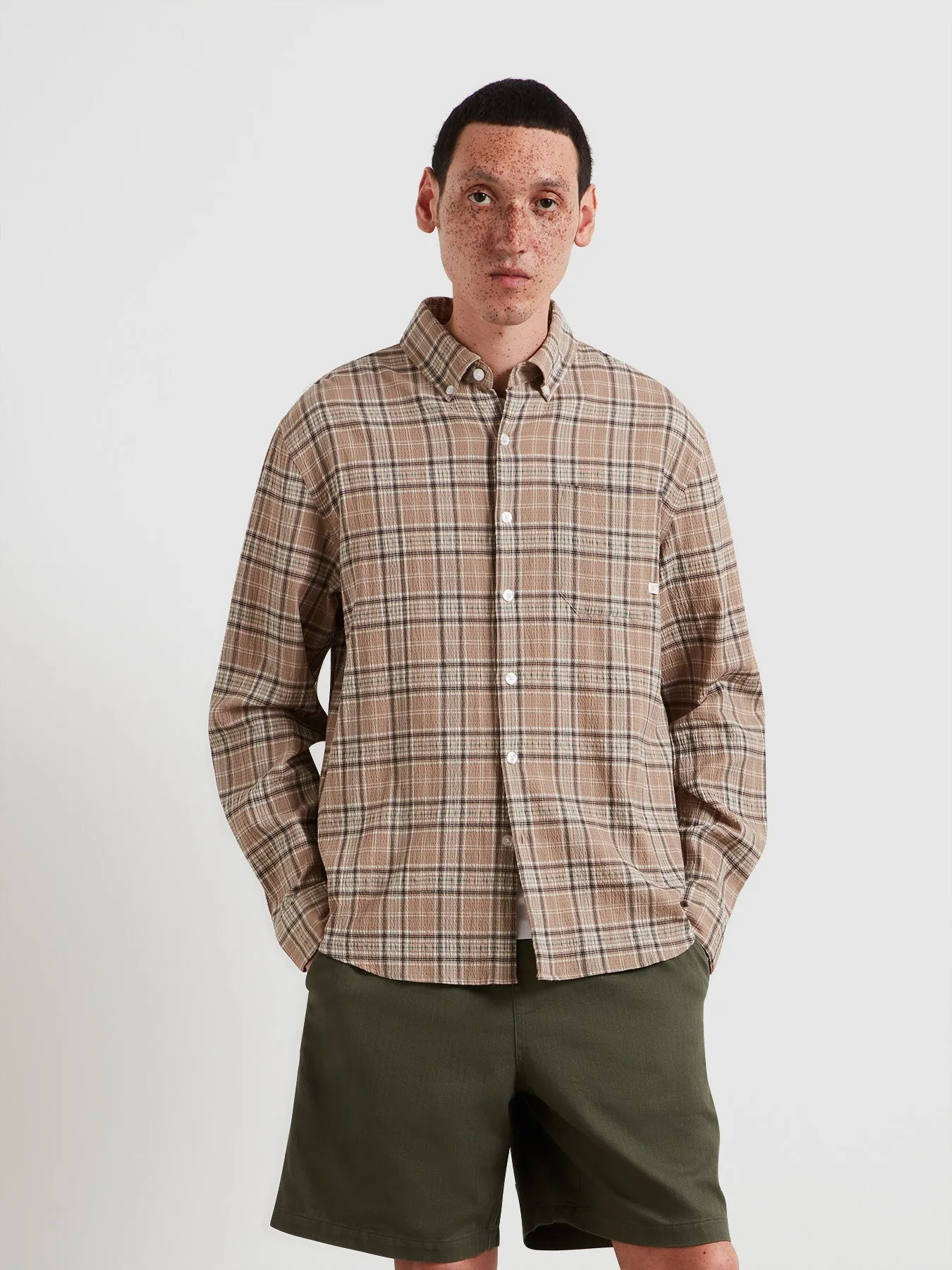 Sands Check Shirt In Ashen Taupe sold by Farah product image thumbnail 2