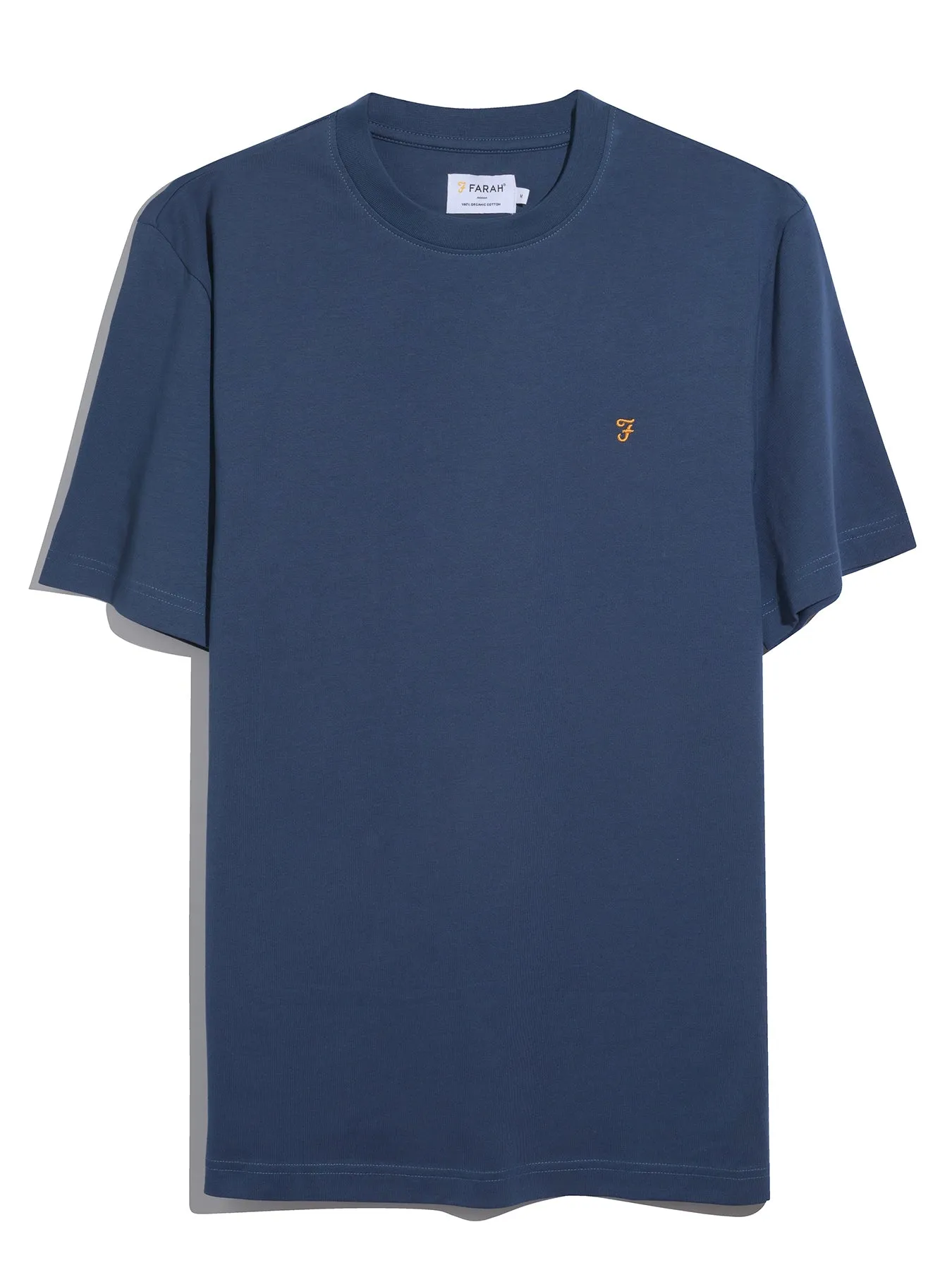 Danny Regular Fit Organic Cotton T-Shirt In Aegean Blue sold by Farah product image thumbnail 5