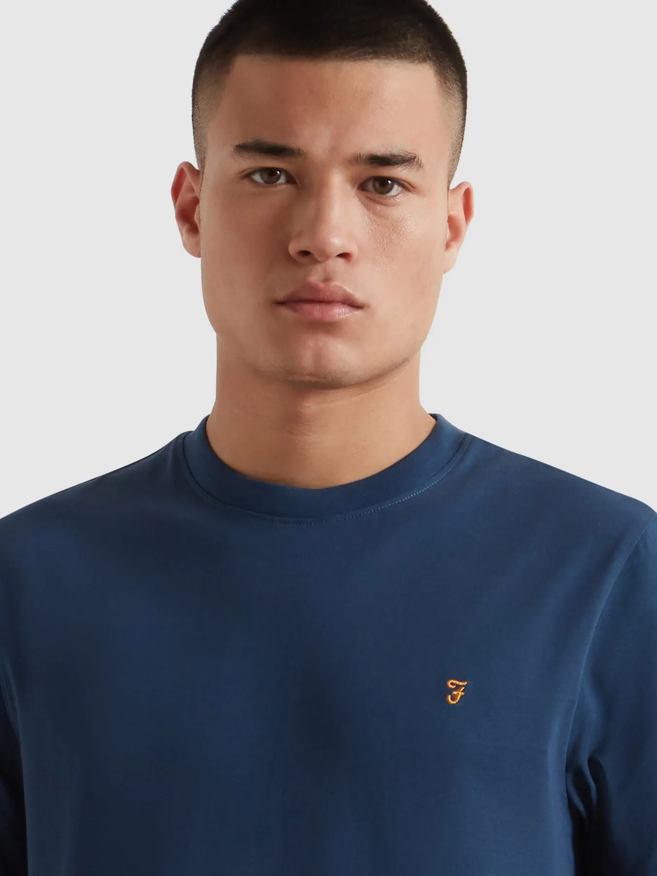 Danny Regular Fit Organic Cotton T-Shirt In Aegean Blue sold by Farah product image thumbnail 4