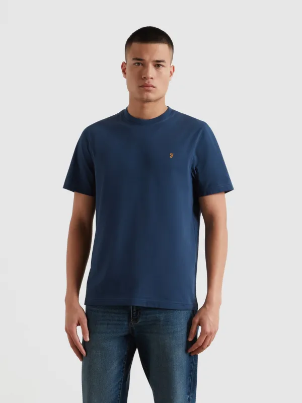 Danny Regular Fit Organic Cotton T-Shirt In Aegean Blue made by Farah