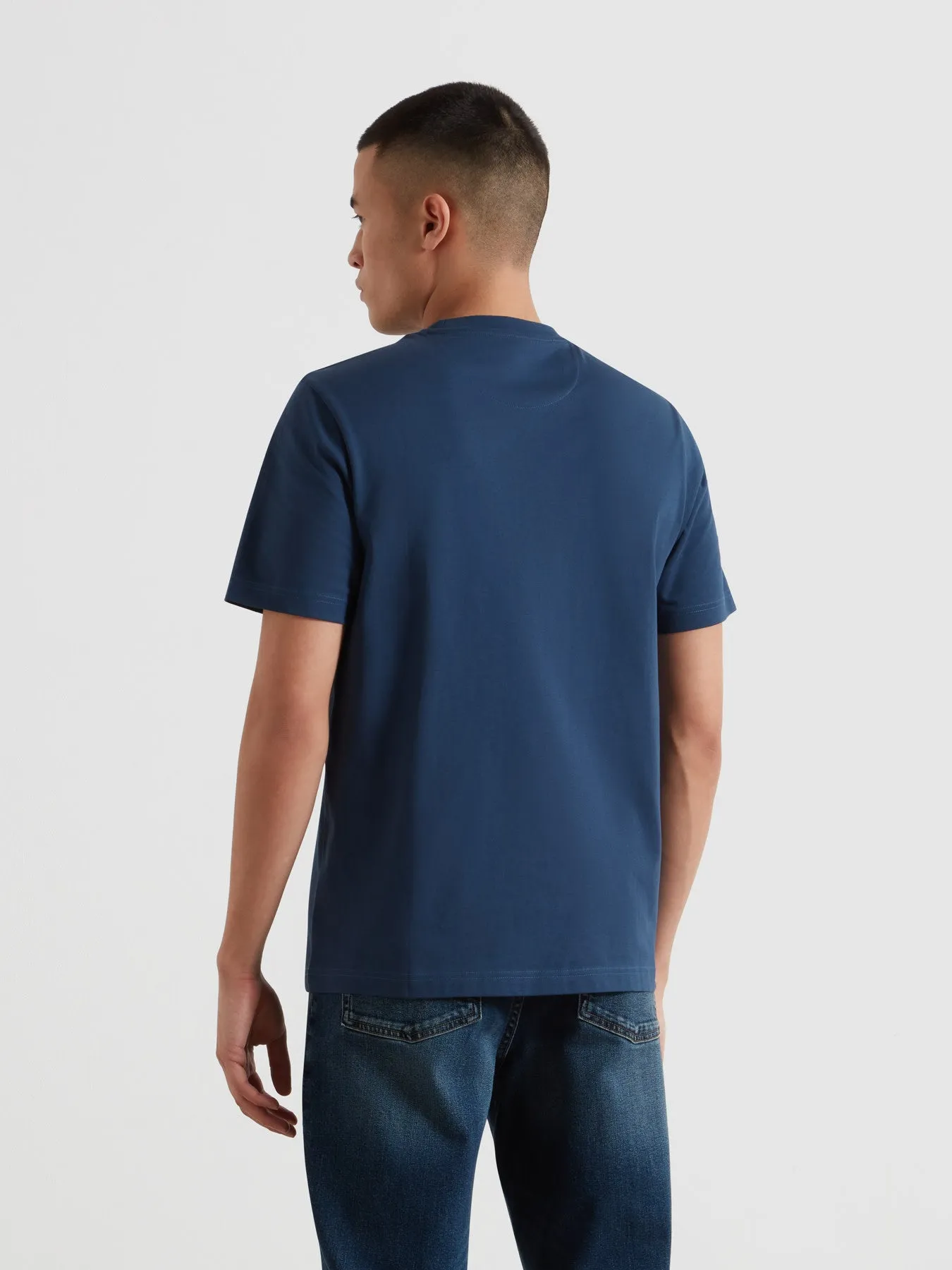 Danny Regular Fit Organic Cotton T-Shirt In Aegean Blue sold by Farah product image thumbnail 3