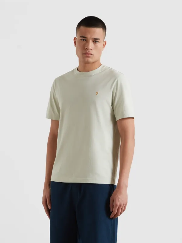 Danny Regular Fit Organic Cotton T-Shirt In Soft Green made by Farah